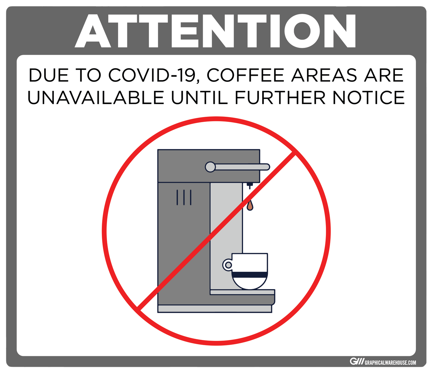 "Coffee Station Closed" Adhesive Durable Vinyl Decal- Various Sizes/Colors Available