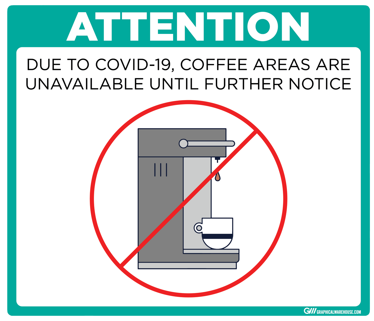 "Coffee Station Closed" Adhesive Durable Vinyl Decal- Various Sizes/Colors Available