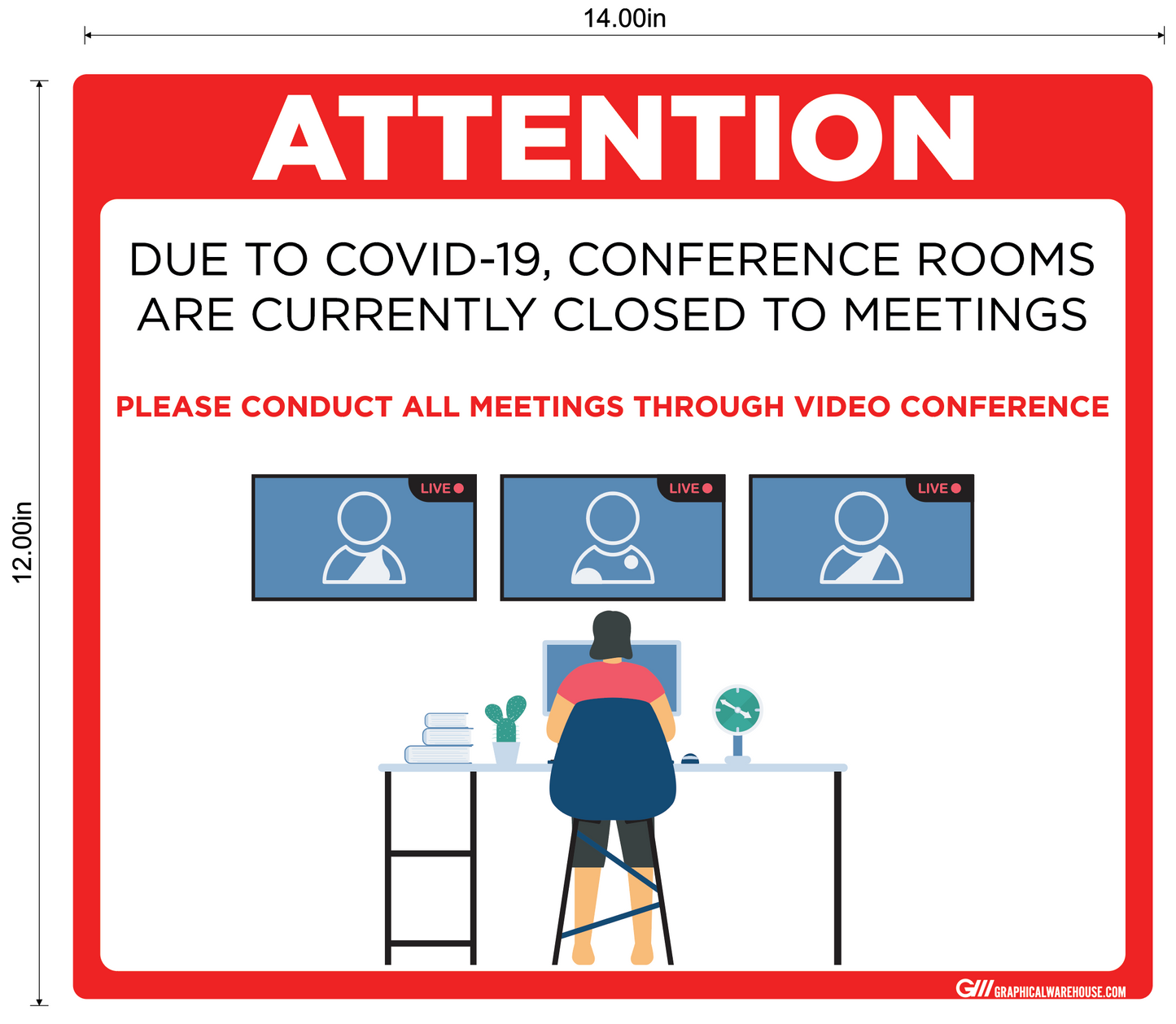 "Conference Room Closed" Adhesive Durable Vinyl Decal- Various Sizes/Colors Available