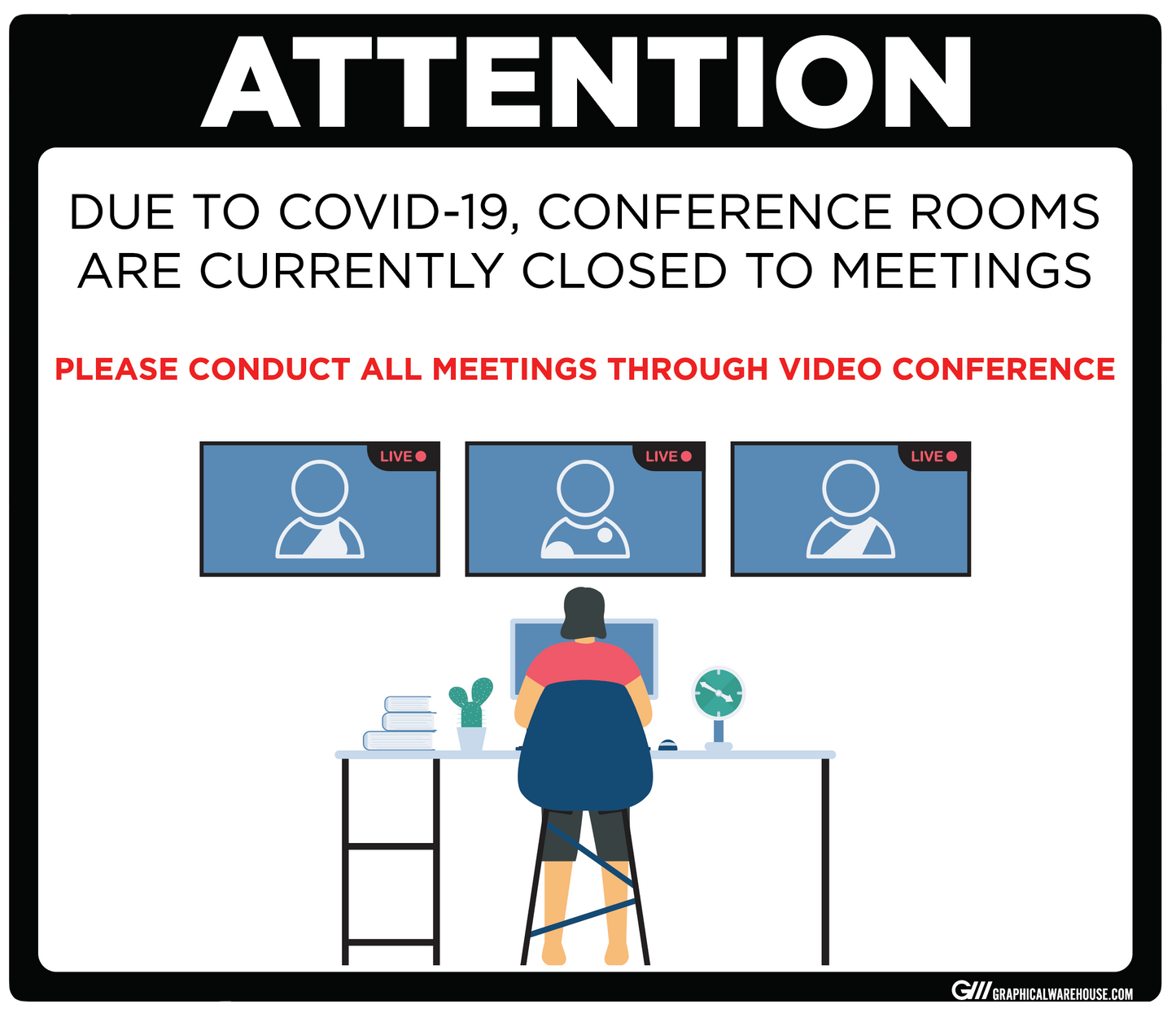 "Conference Room Closed" Adhesive Durable Vinyl Decal- Various Sizes/Colors Available