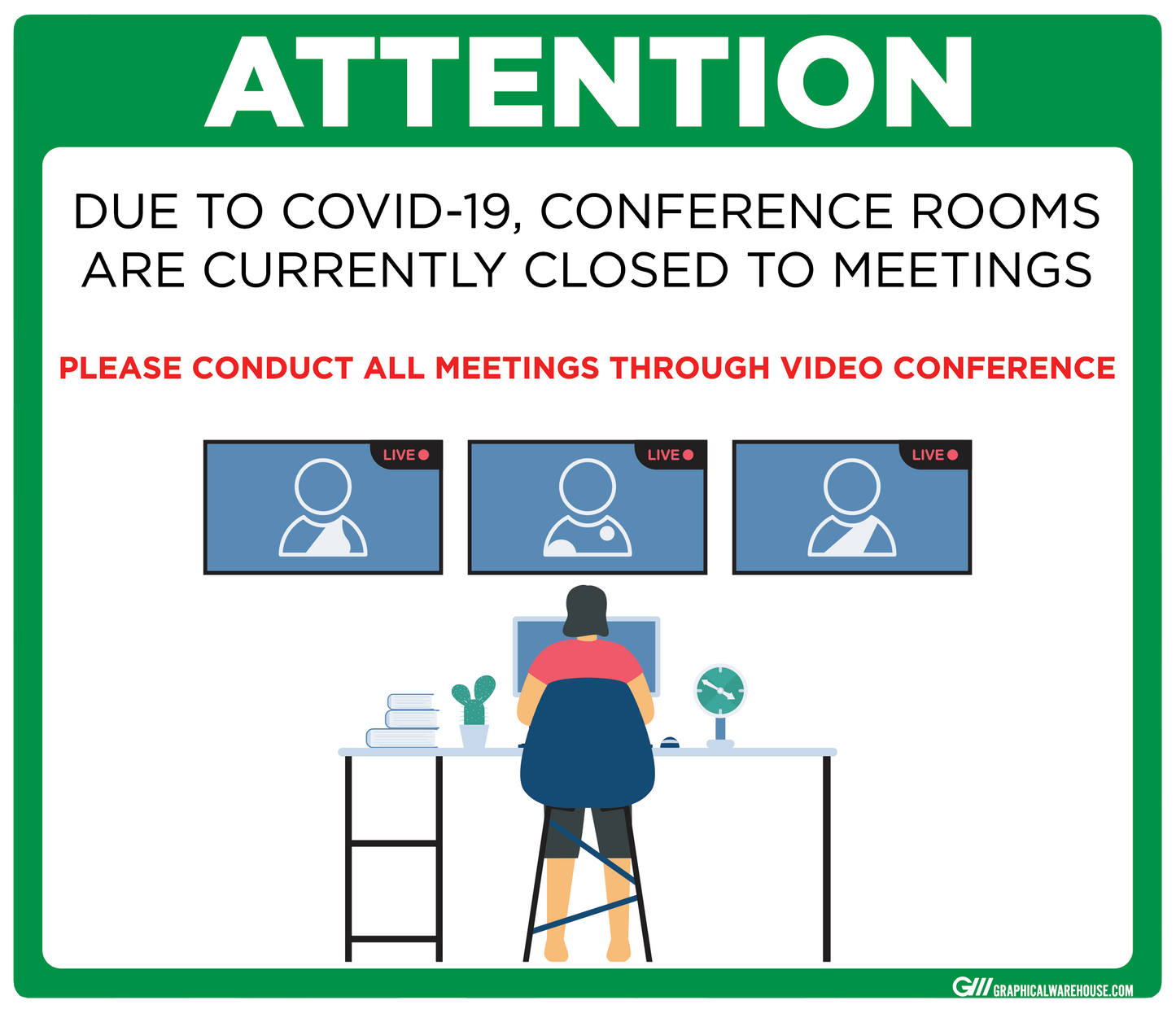 "Conference Room Closed" Adhesive Durable Vinyl Decal- Various Sizes/Colors Available