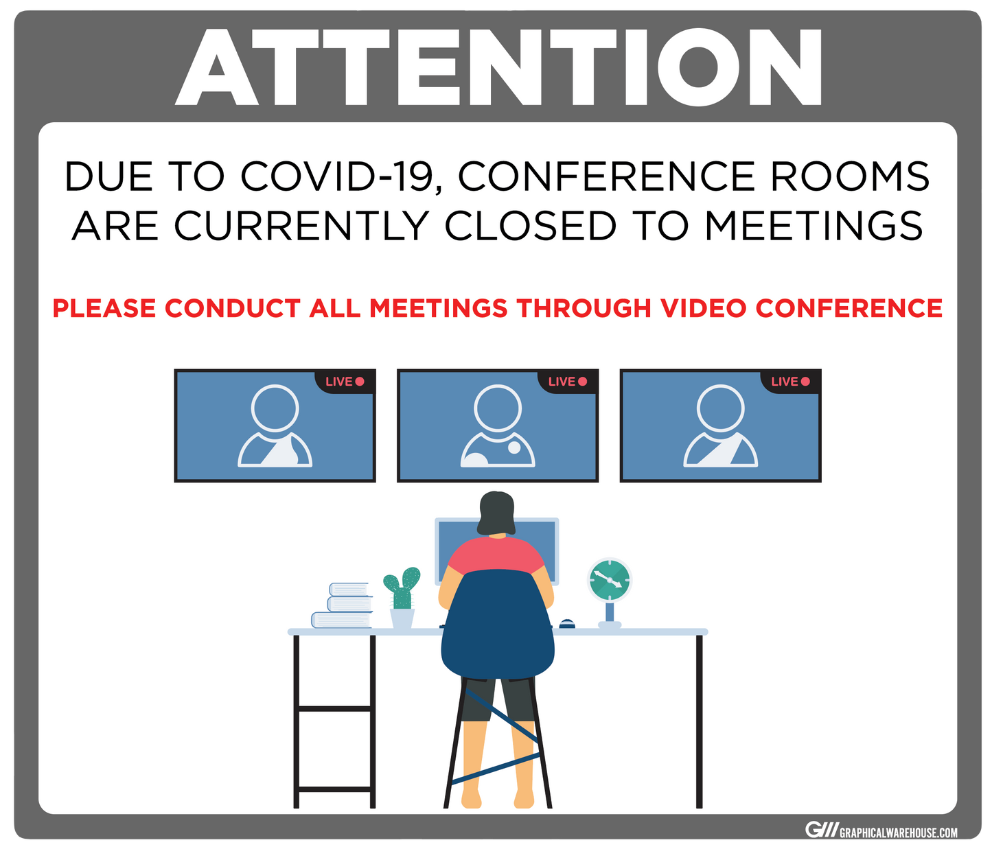"Conference Room Closed" Adhesive Durable Vinyl Decal- Various Sizes/Colors Available