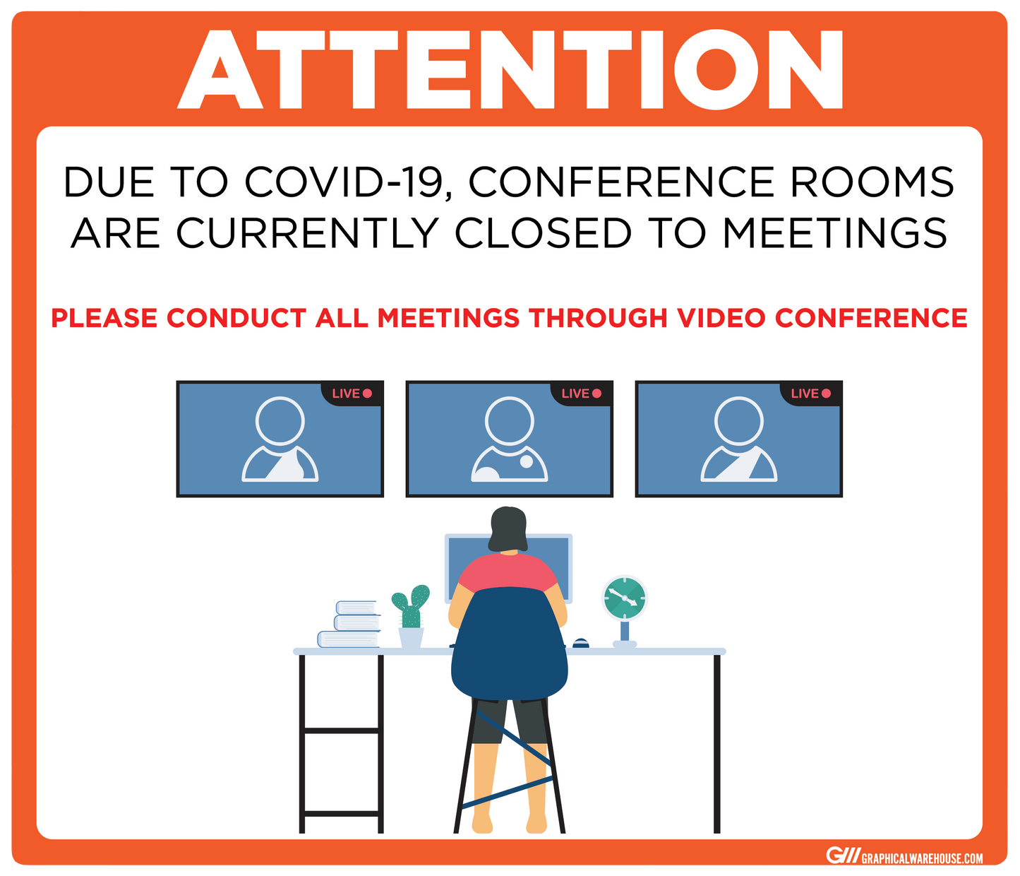 "Conference Room Closed" Adhesive Durable Vinyl Decal- Various Sizes/Colors Available