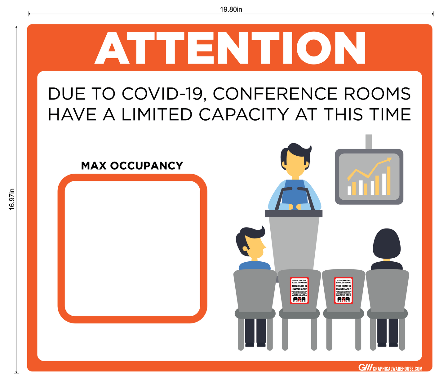 "Conference Room Limited Capacity" Adhesive Durable Vinyl Decal- Various Sizes/Colors Available