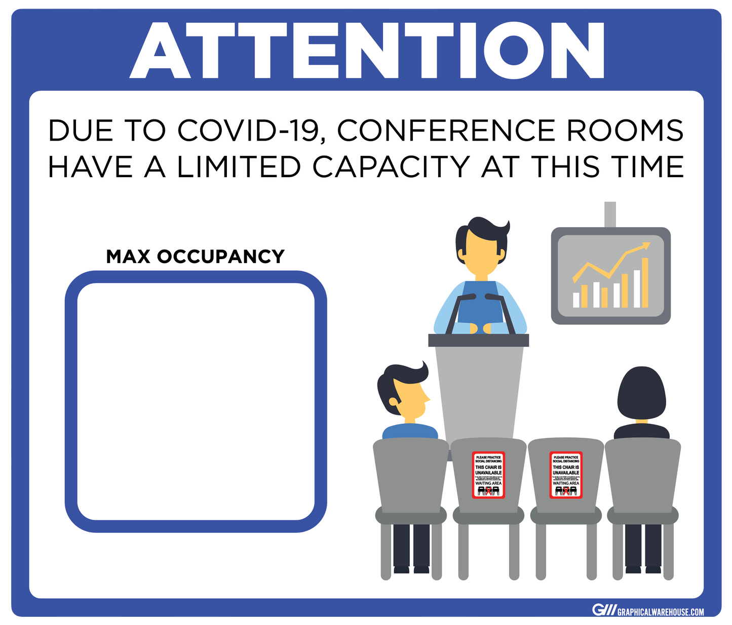 "Conference Room Limited Capacity" Adhesive Durable Vinyl Decal- Various Sizes/Colors Available