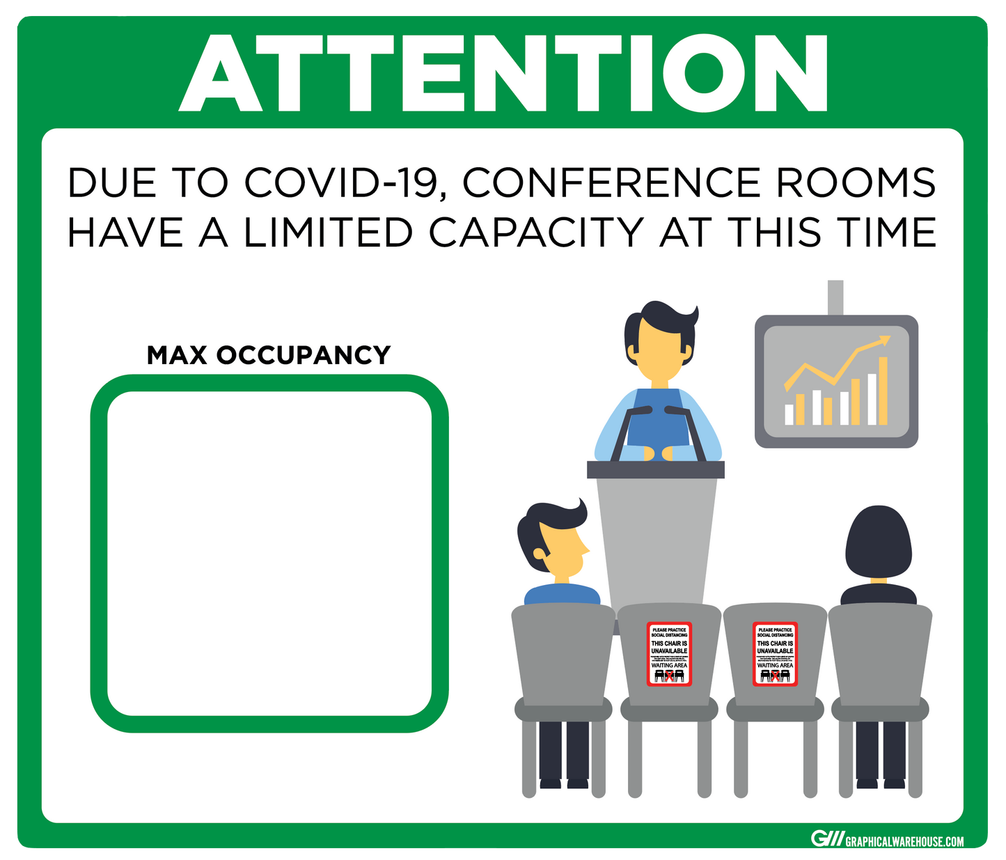 "Conference Room Limited Capacity" Adhesive Durable Vinyl Decal- Various Sizes/Colors Available
