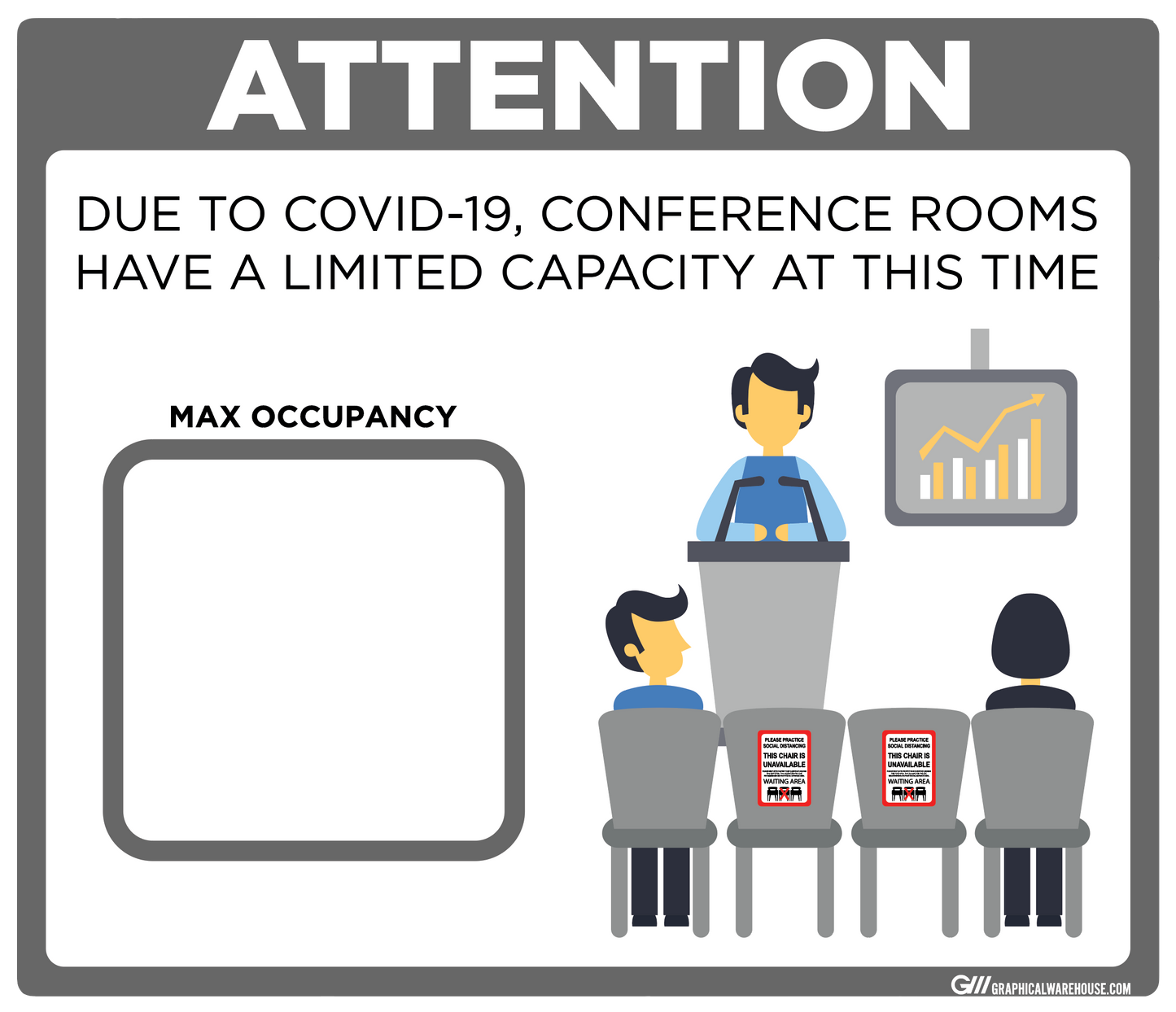 "Conference Room Limited Capacity" Adhesive Durable Vinyl Decal- Various Sizes/Colors Available