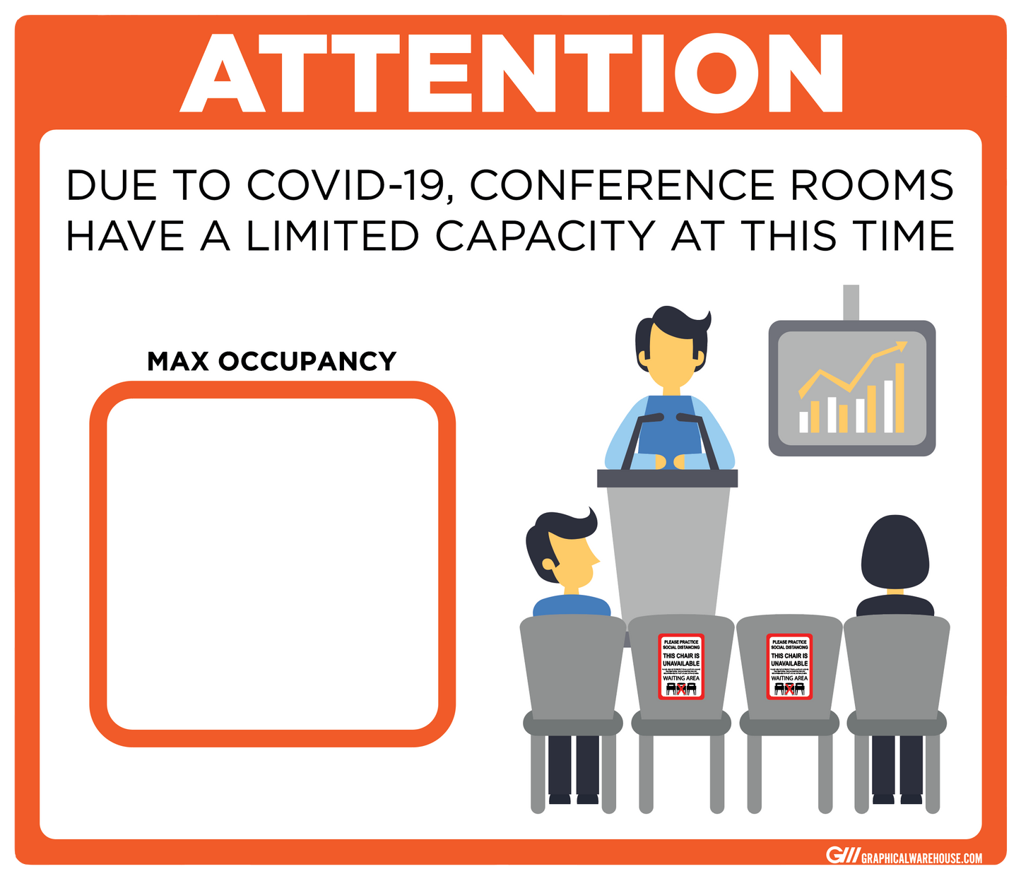 "Conference Room Limited Capacity" Adhesive Durable Vinyl Decal- Various Sizes/Colors Available