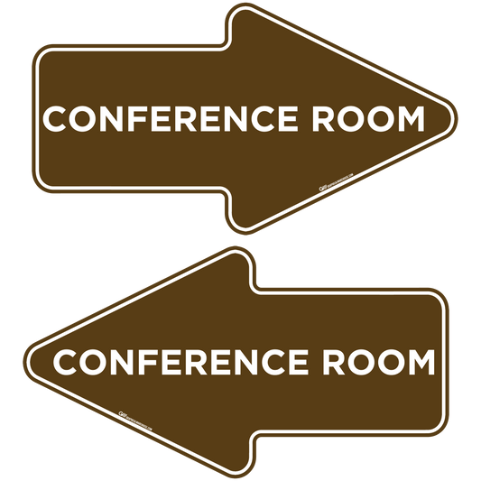 "Conference Room" Wayfinding Arrows, 10 Pack- Durable Matte Laminated Vinyl Floor Sign- 15.95x8.7"