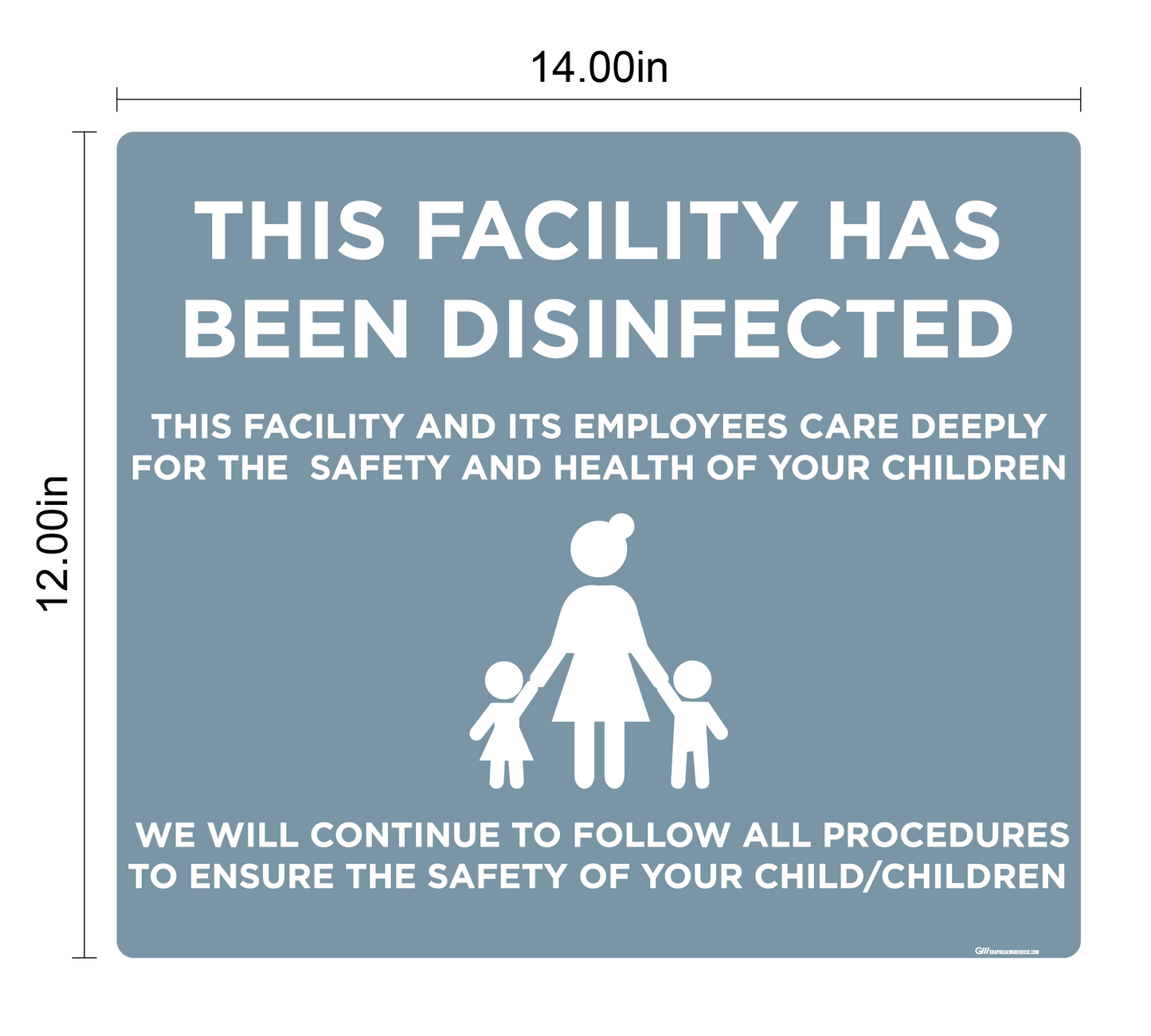 "Daycare Disinfected Version 2" Adhesive Durable Vinyl Decal- Various Sizes/Colors Available