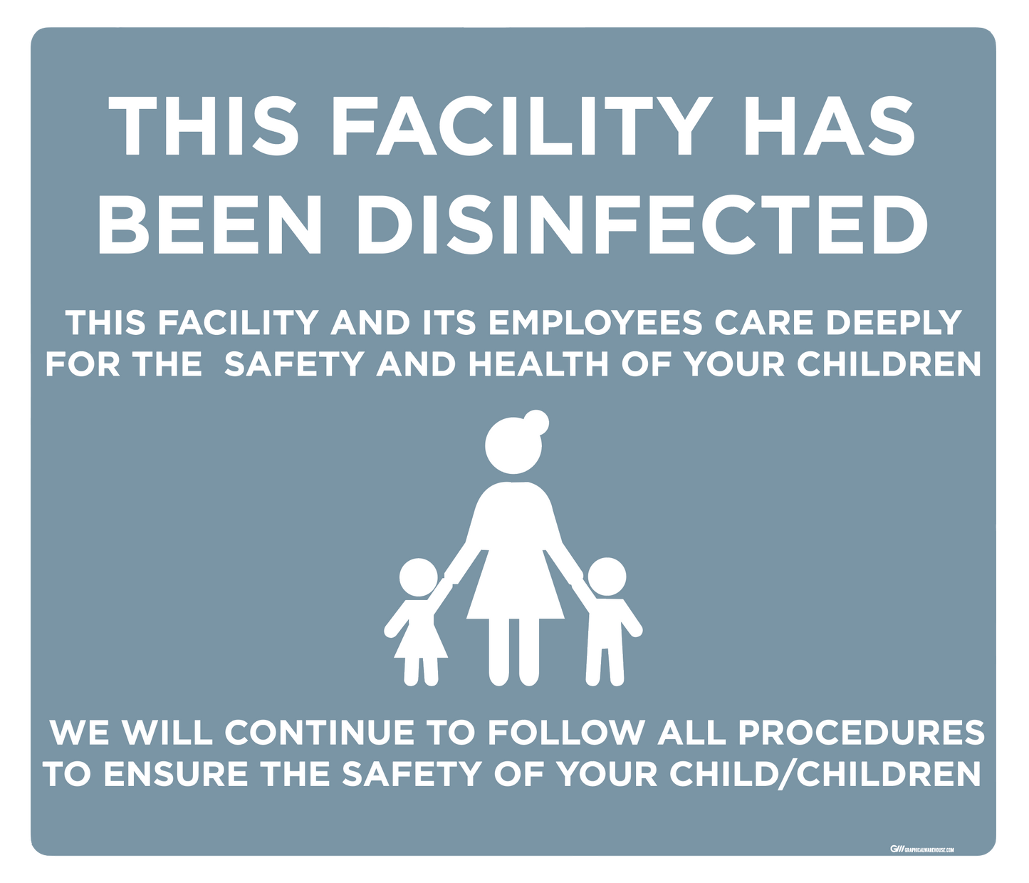 "Daycare Disinfected Version 2" Adhesive Durable Vinyl Decal- Various Sizes/Colors Available