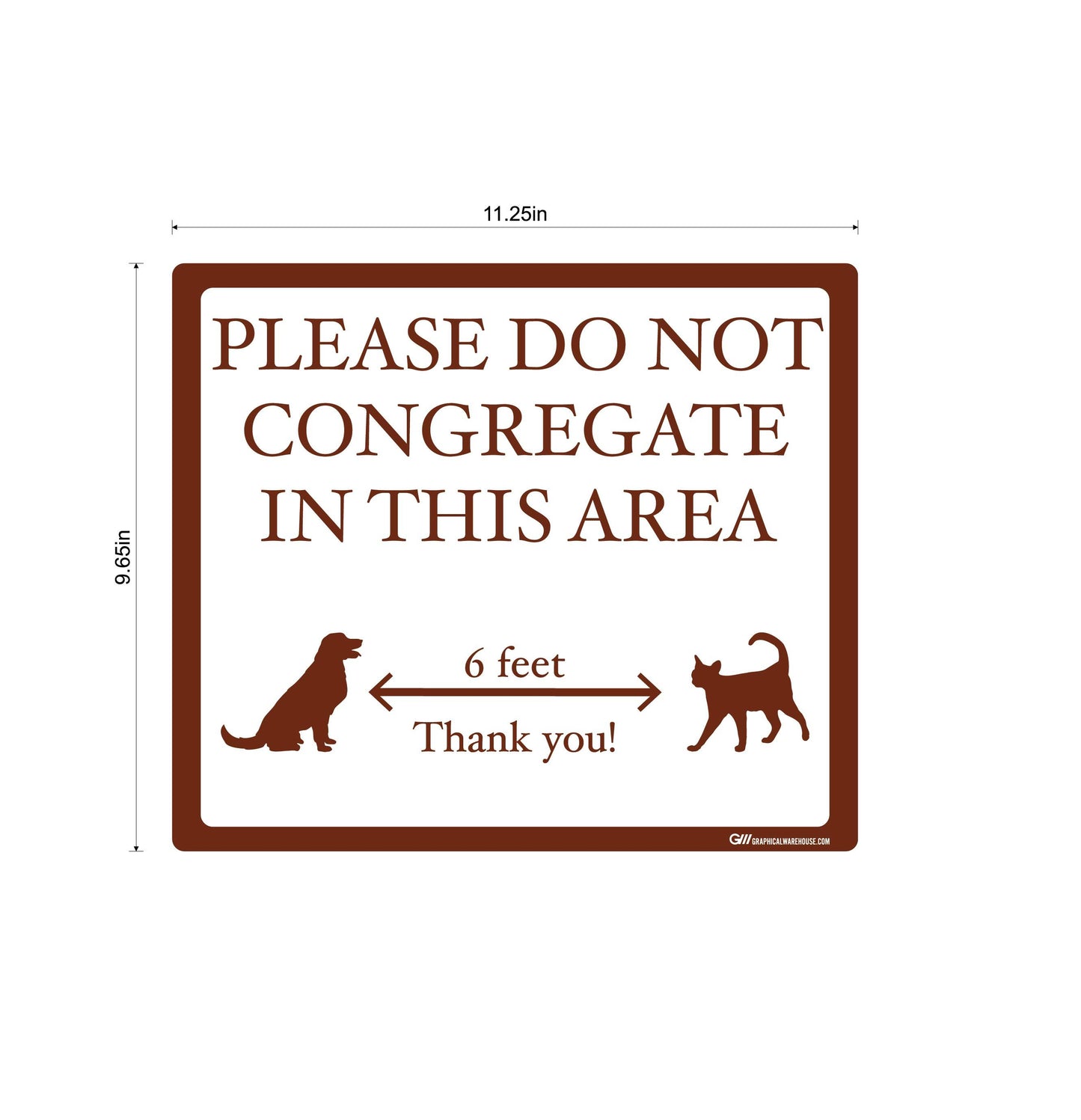 "Please Do Not Congregate In This Area" Pet Store, Dog Park, Veterinarian- Adhesive Durable Vinyl Decal- Various Sizes/Colors Available