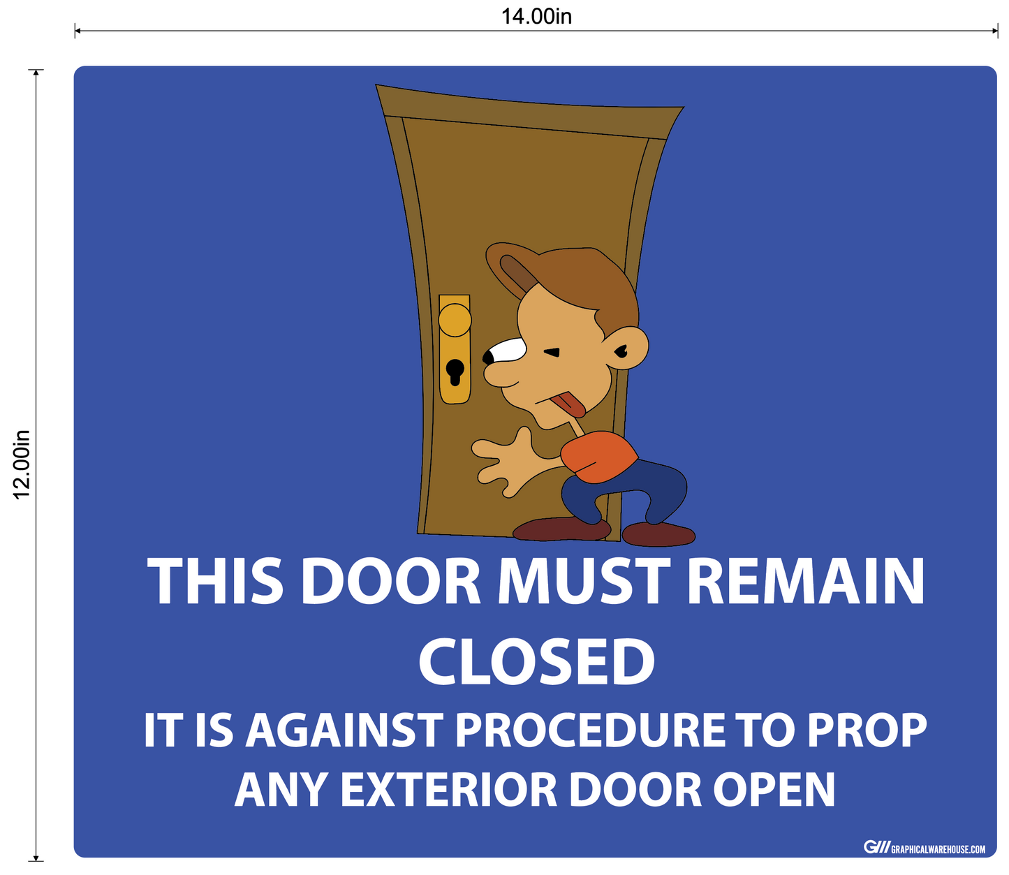 "Door Must Remain Closed" Adhesive Durable Vinyl Decal- Various Sizes/Colors Available
