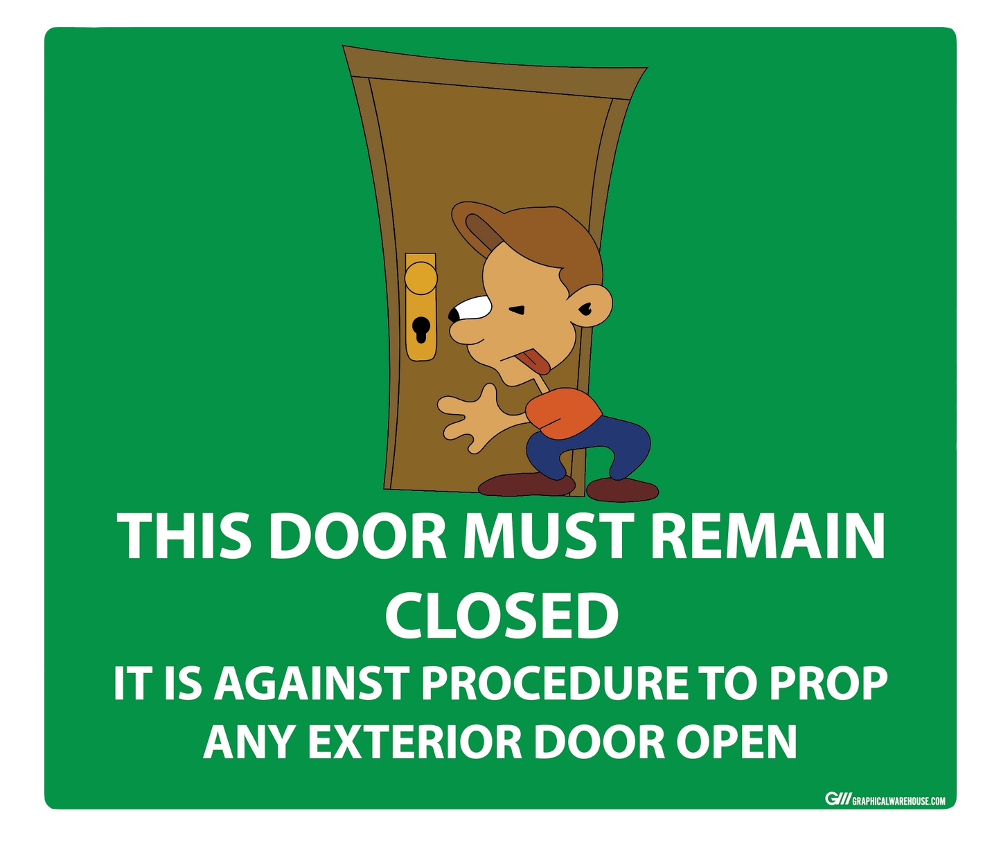 "Door Must Remain Closed" Adhesive Durable Vinyl Decal- Various Sizes/Colors Available