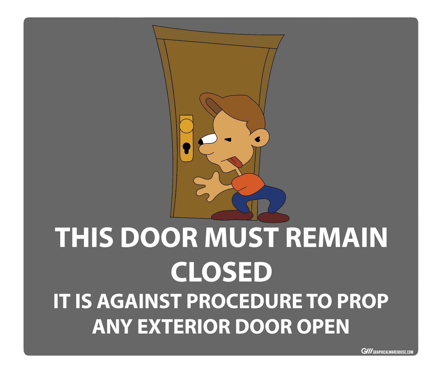 "Door Must Remain Closed" Adhesive Durable Vinyl Decal- Various Sizes/Colors Available