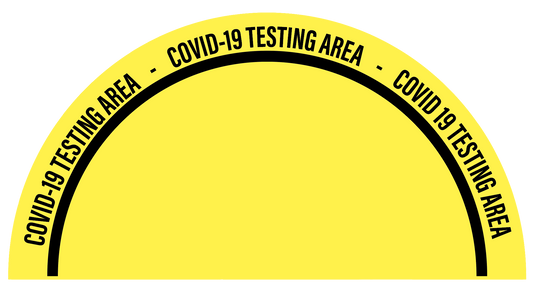 "COVID-19 Testing Area" Full Open Door Swing- Durable Matte Laminated Vinyl Floor Sign