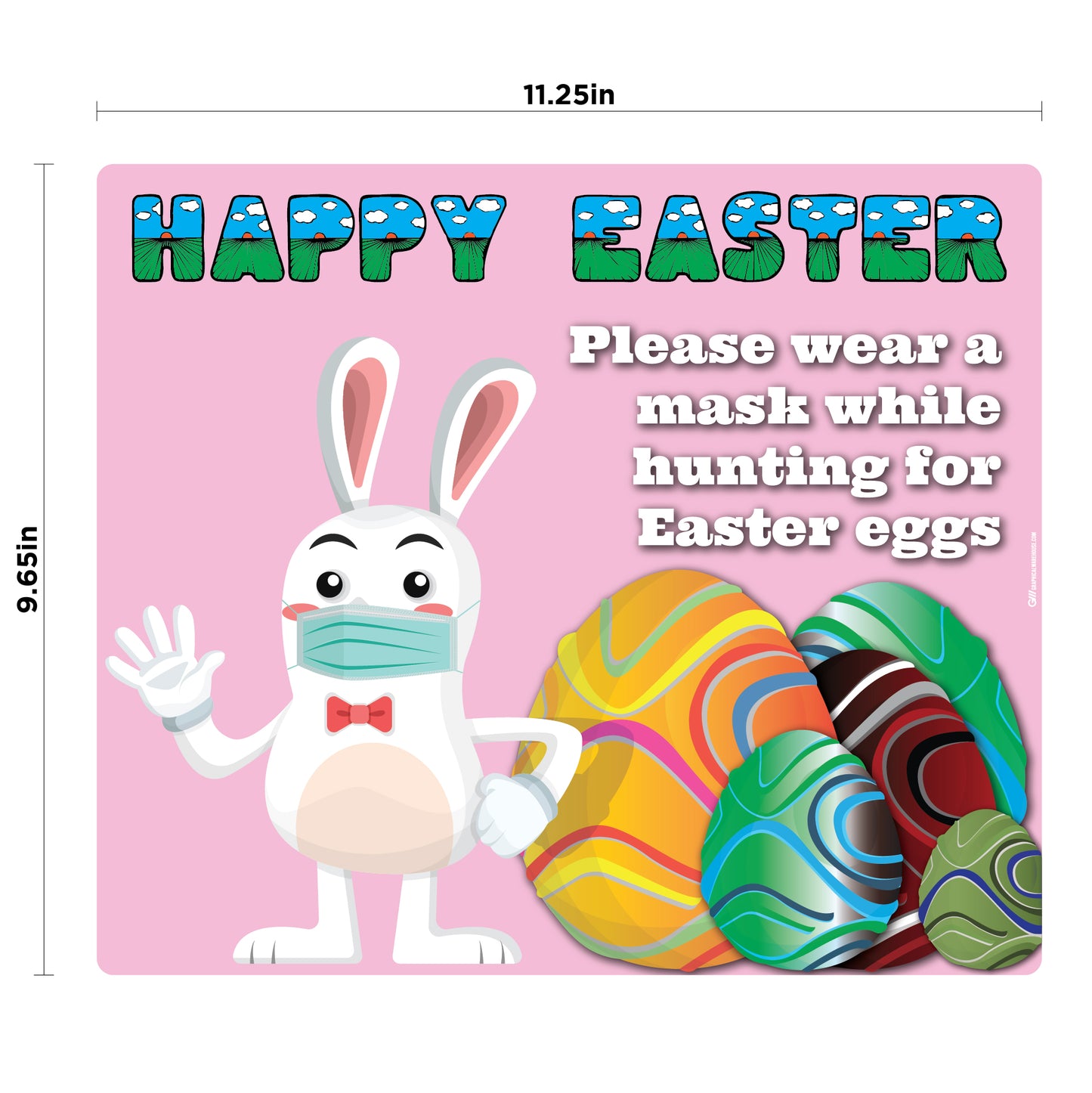 "Easter, Please Wear a Mask" Adhesive Durable Vinyl Decal- Various Sizes Available