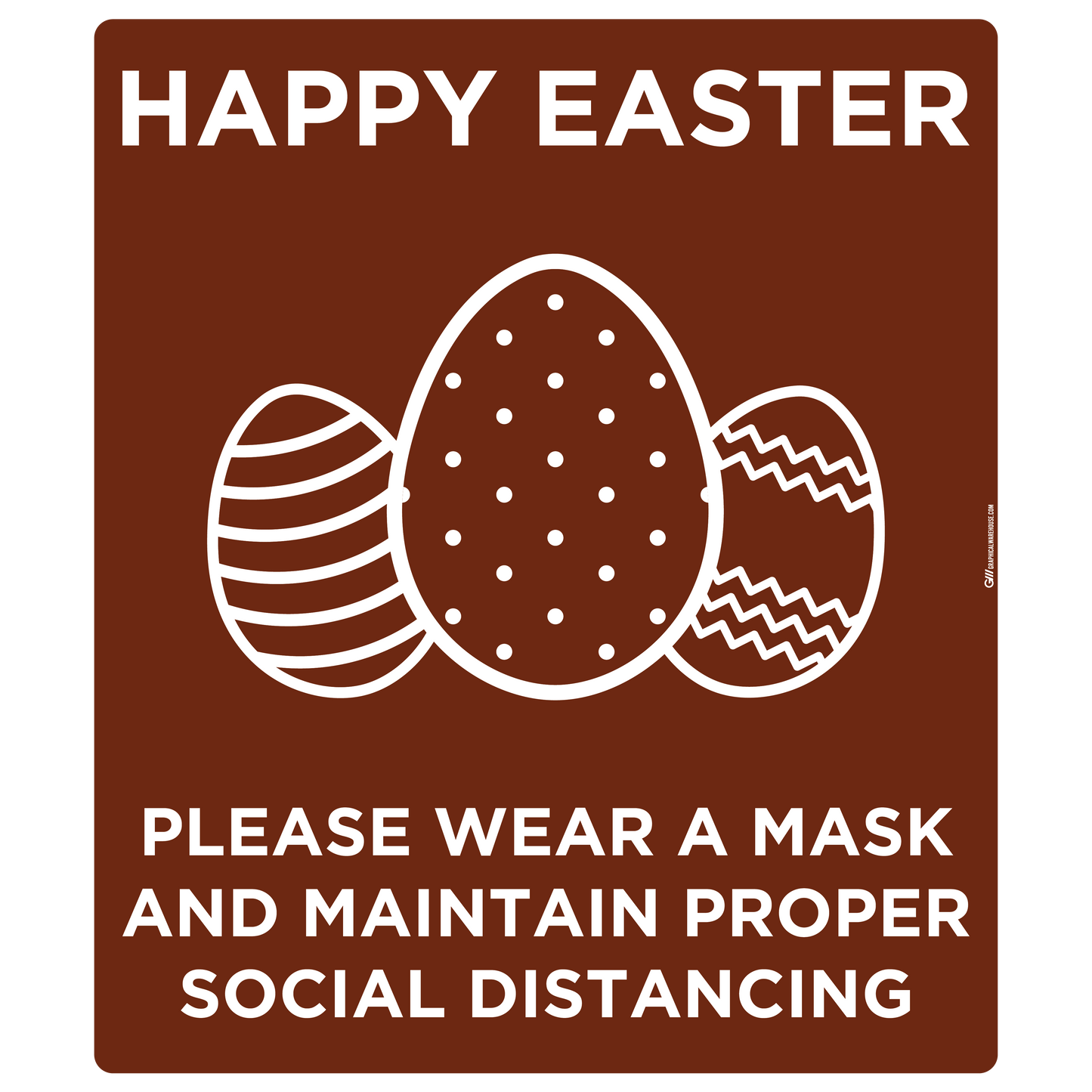 "Easter, Wear a Mask and Maintain Social Distancing" Adhesive Durable Vinyl Decal- Various Sizes/Colors Available