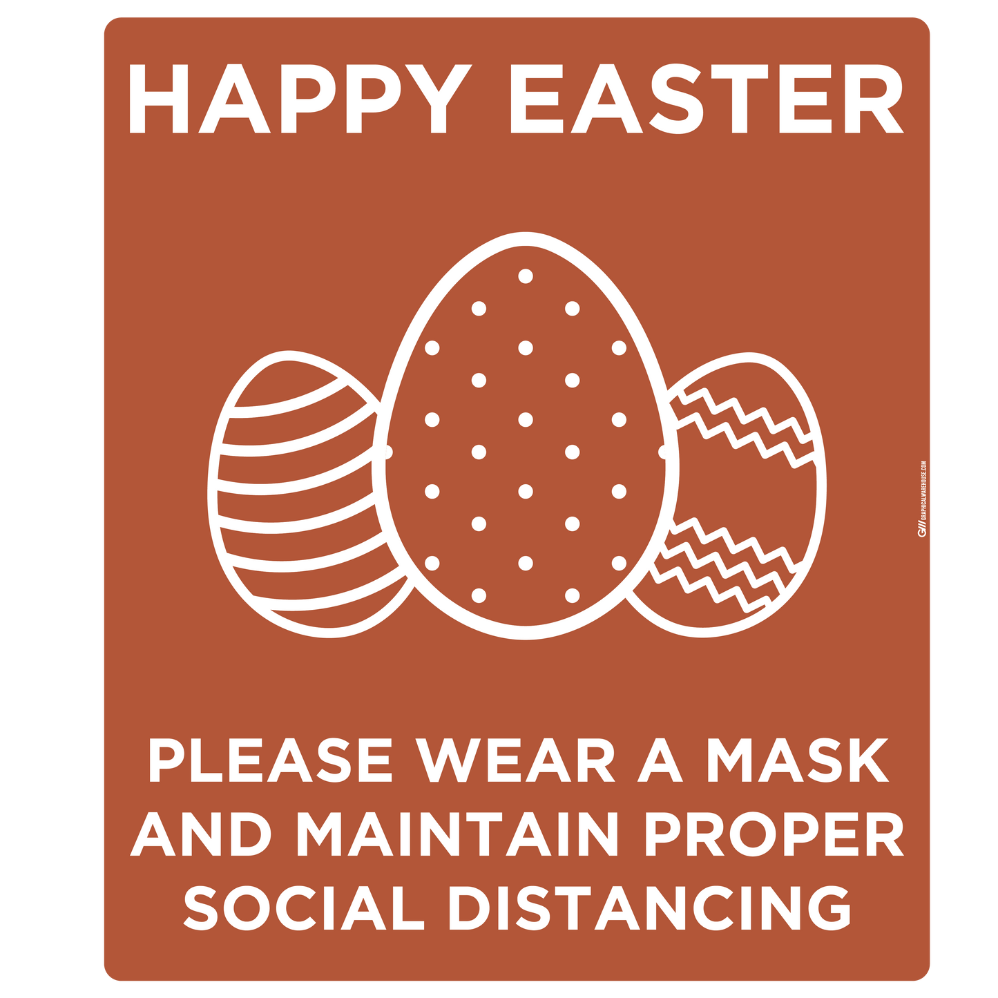 "Easter, Wear a Mask and Maintain Social Distancing" Adhesive Durable Vinyl Decal- Various Sizes/Colors Available