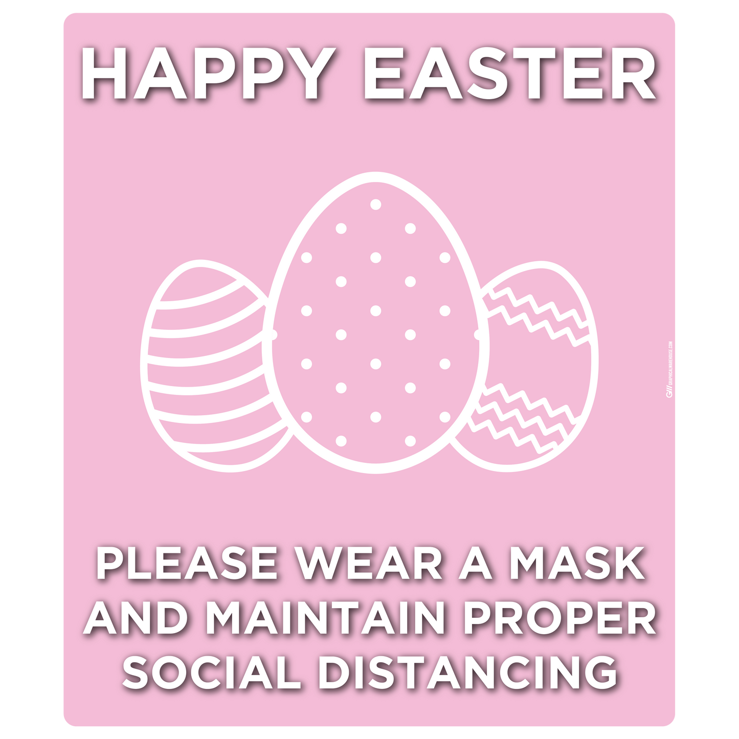 "Easter, Wear a Mask and Maintain Social Distancing" Adhesive Durable Vinyl Decal- Various Sizes/Colors Available