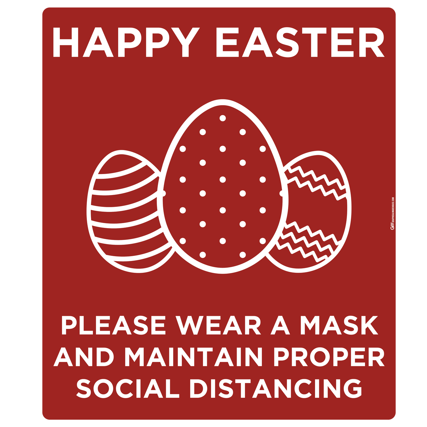 "Easter, Wear a Mask and Maintain Social Distancing" Adhesive Durable Vinyl Decal- Various Sizes/Colors Available