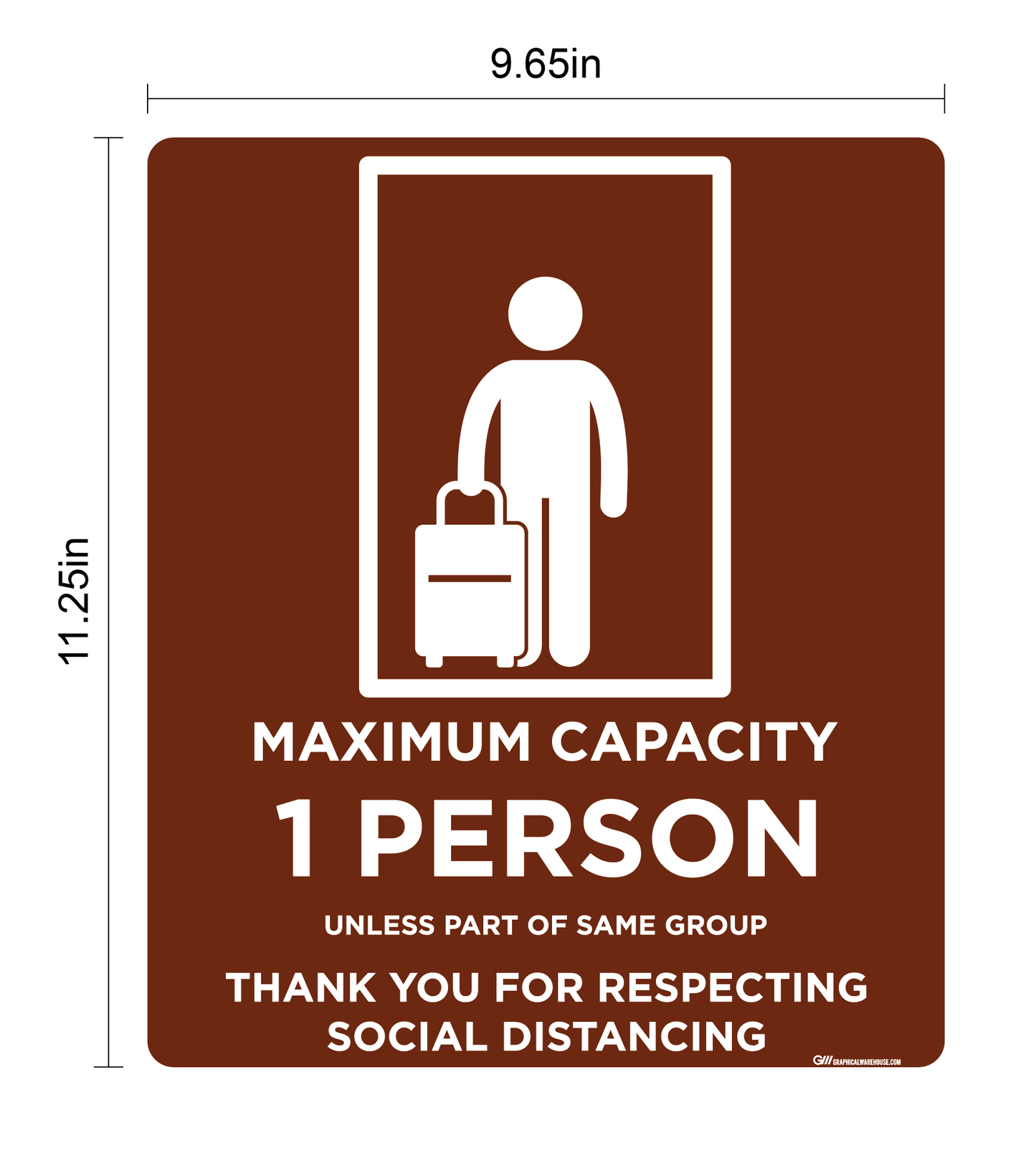 "Elevator Capacity One" Adhesive Durable Vinyl Decal- Various Sizes/Colors Available