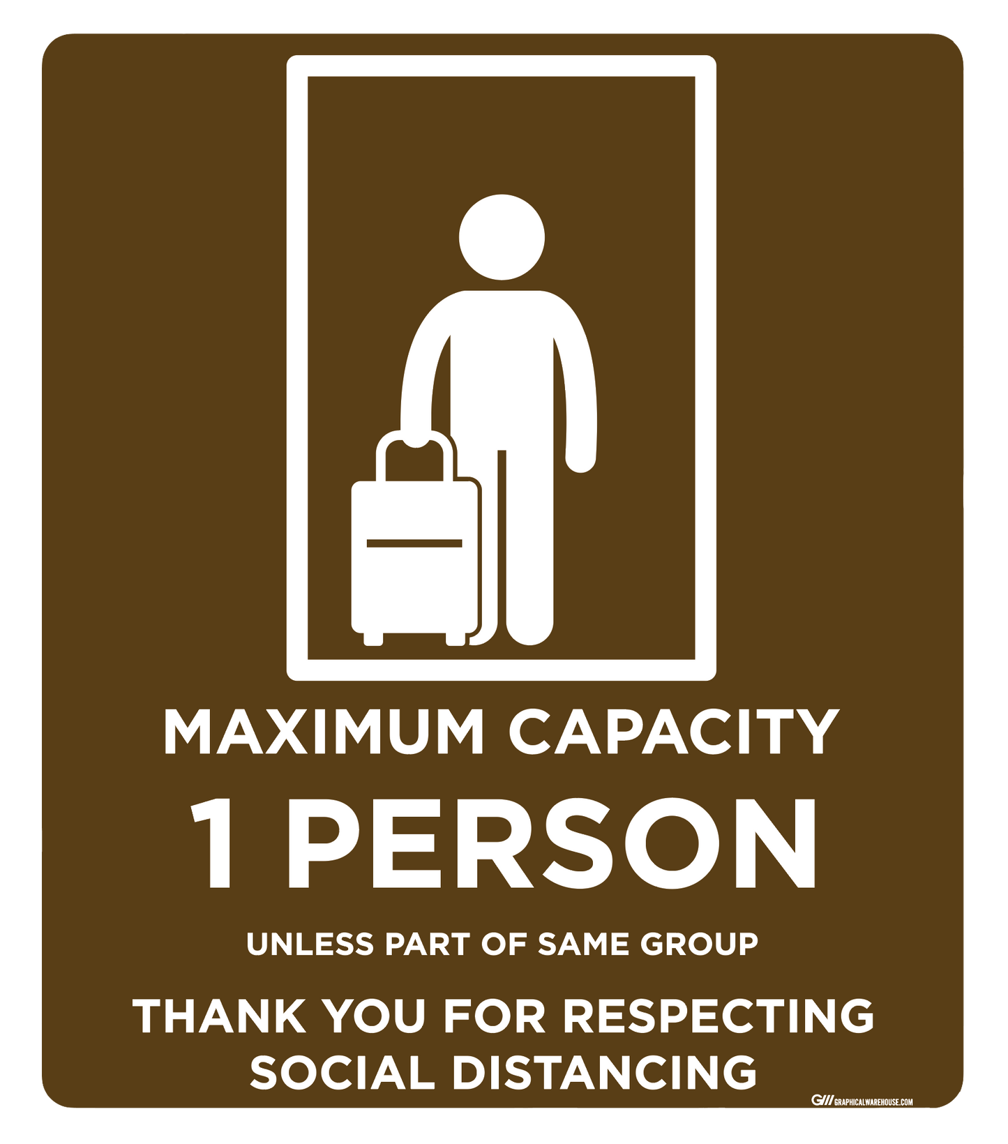 "Elevator Capacity One" Adhesive Durable Vinyl Decal- Various Sizes/Colors Available