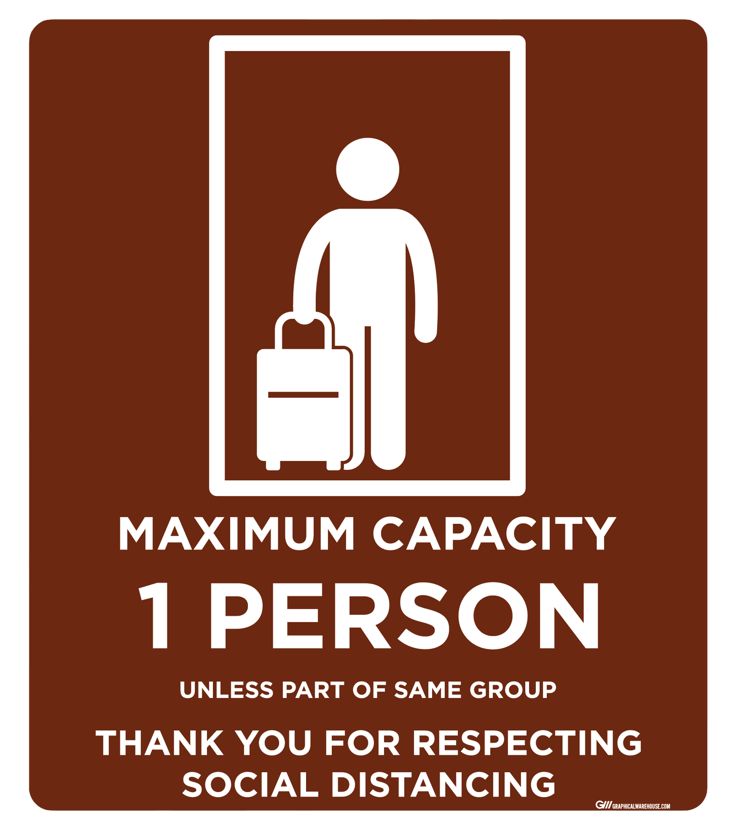 "Elevator Capacity One" Adhesive Durable Vinyl Decal- Various Sizes/Colors Available