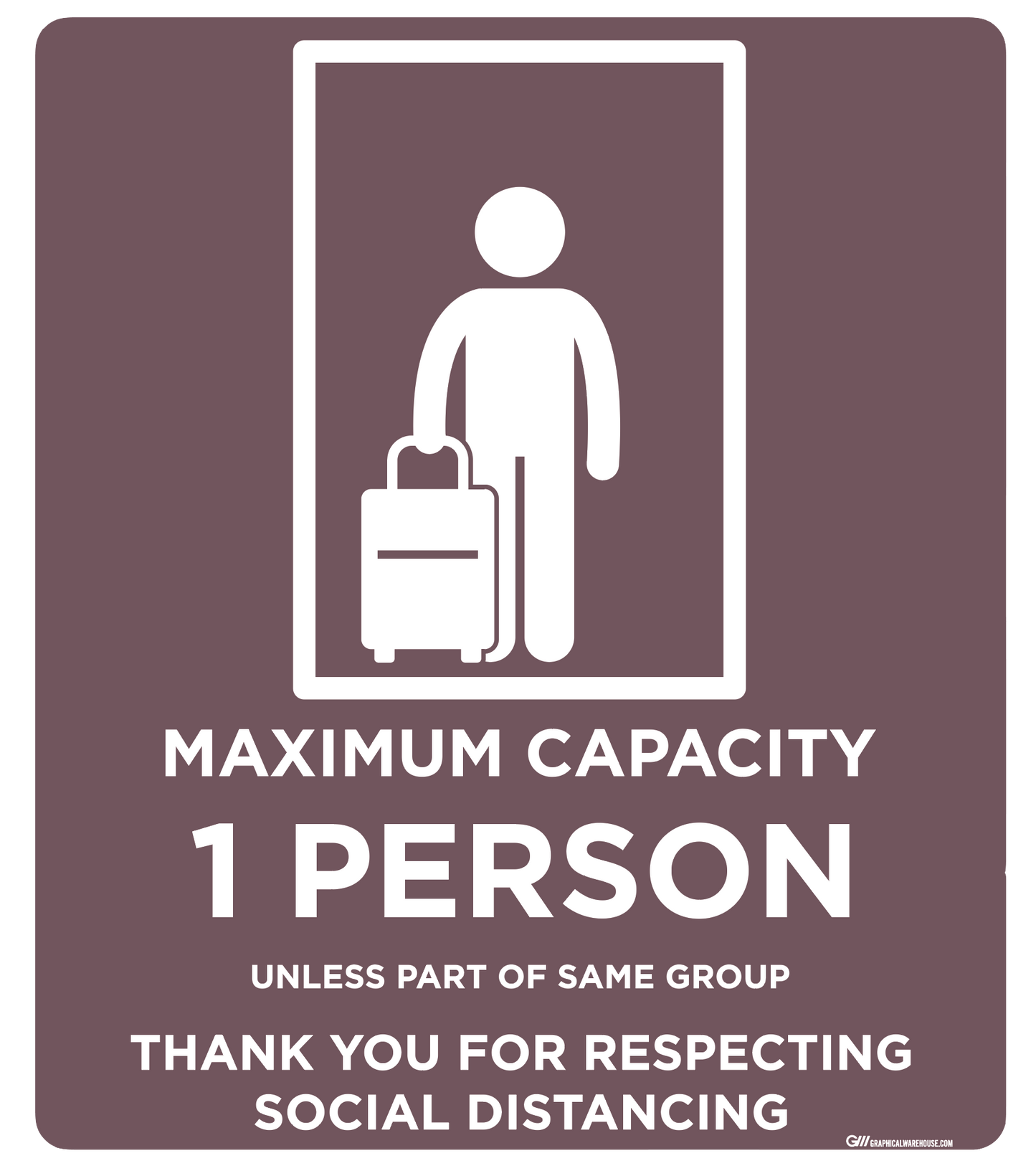 "Elevator Capacity One" Adhesive Durable Vinyl Decal- Various Sizes/Colors Available