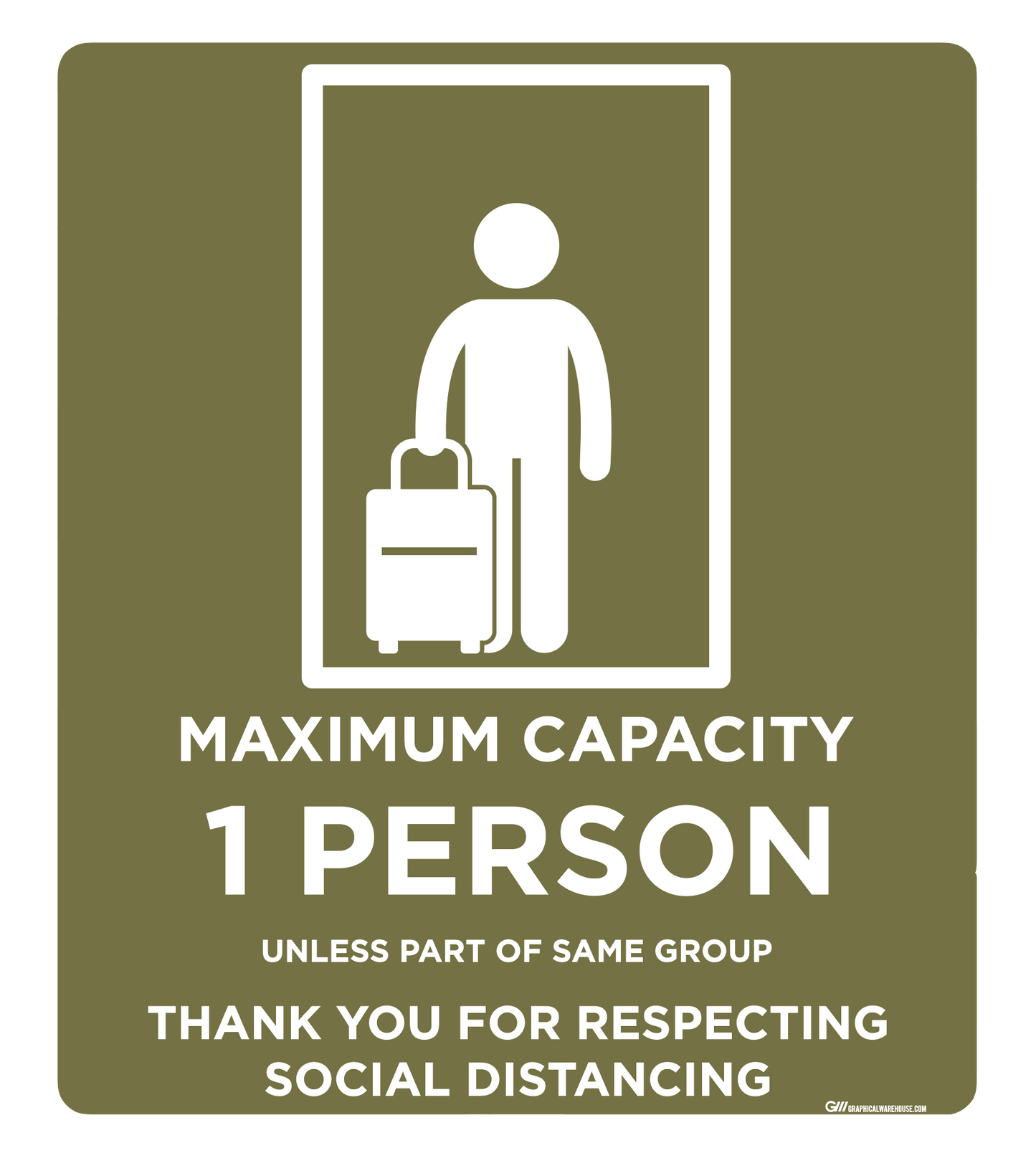 "Elevator Capacity One" Adhesive Durable Vinyl Decal- Various Sizes/Colors Available