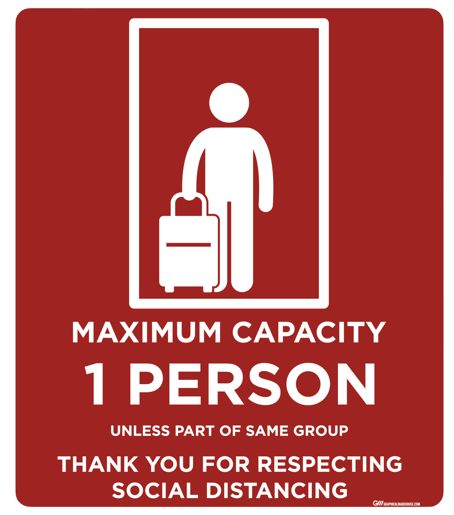 "Elevator Capacity One" Adhesive Durable Vinyl Decal- Various Sizes/Colors Available