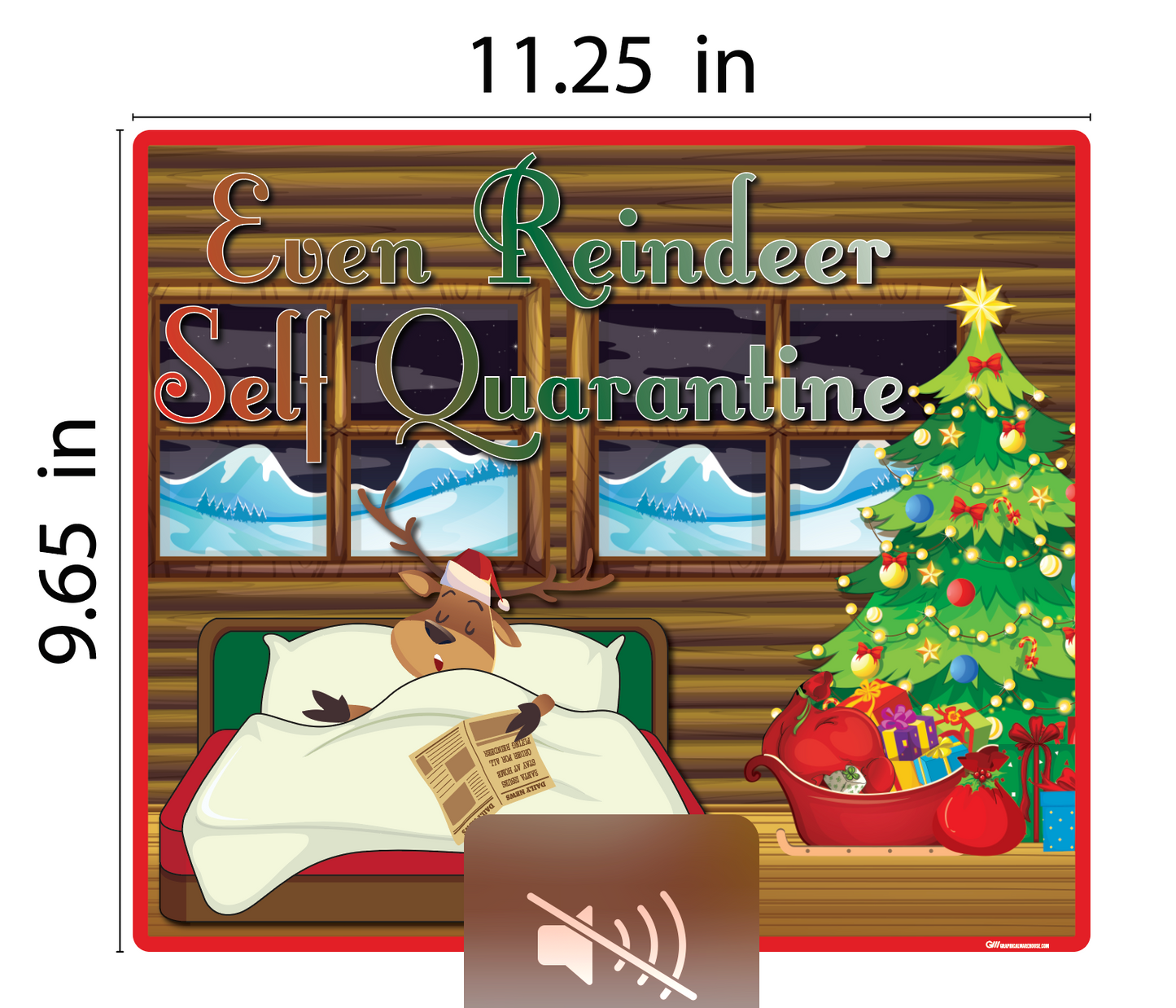 "Even Reindeer Self Quarantine" Adhesive Durable Vinyl Decal- Various Sizes Available