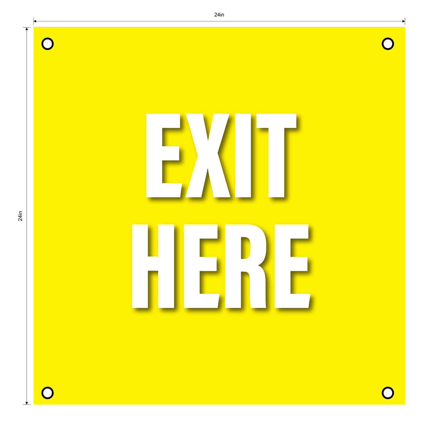 "Exit Here"- Durable Laminated 10 mm Coroplast- 24"