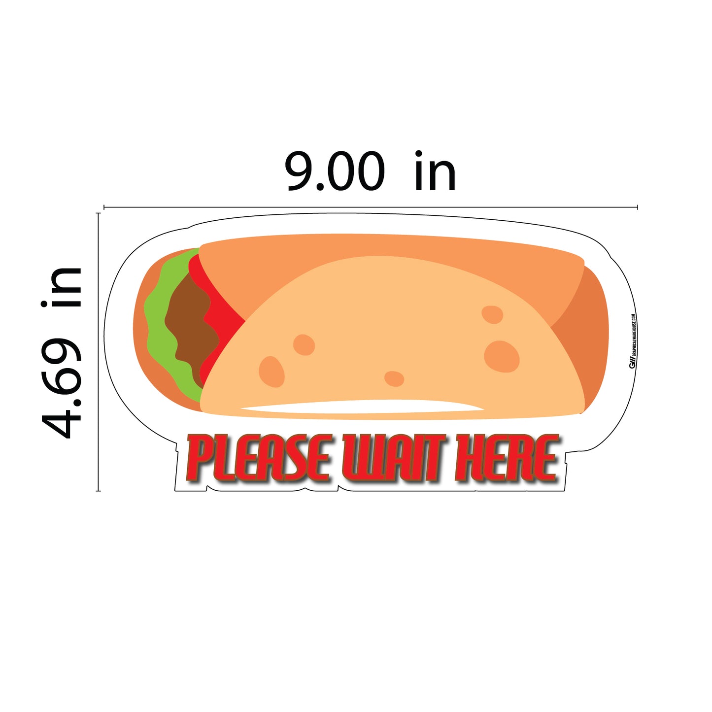 Food Themed Social Distancing Floor Place Marker- Durable Matte Laminated Vinyl Floor Sign, Pack of 10- Various Styles Available