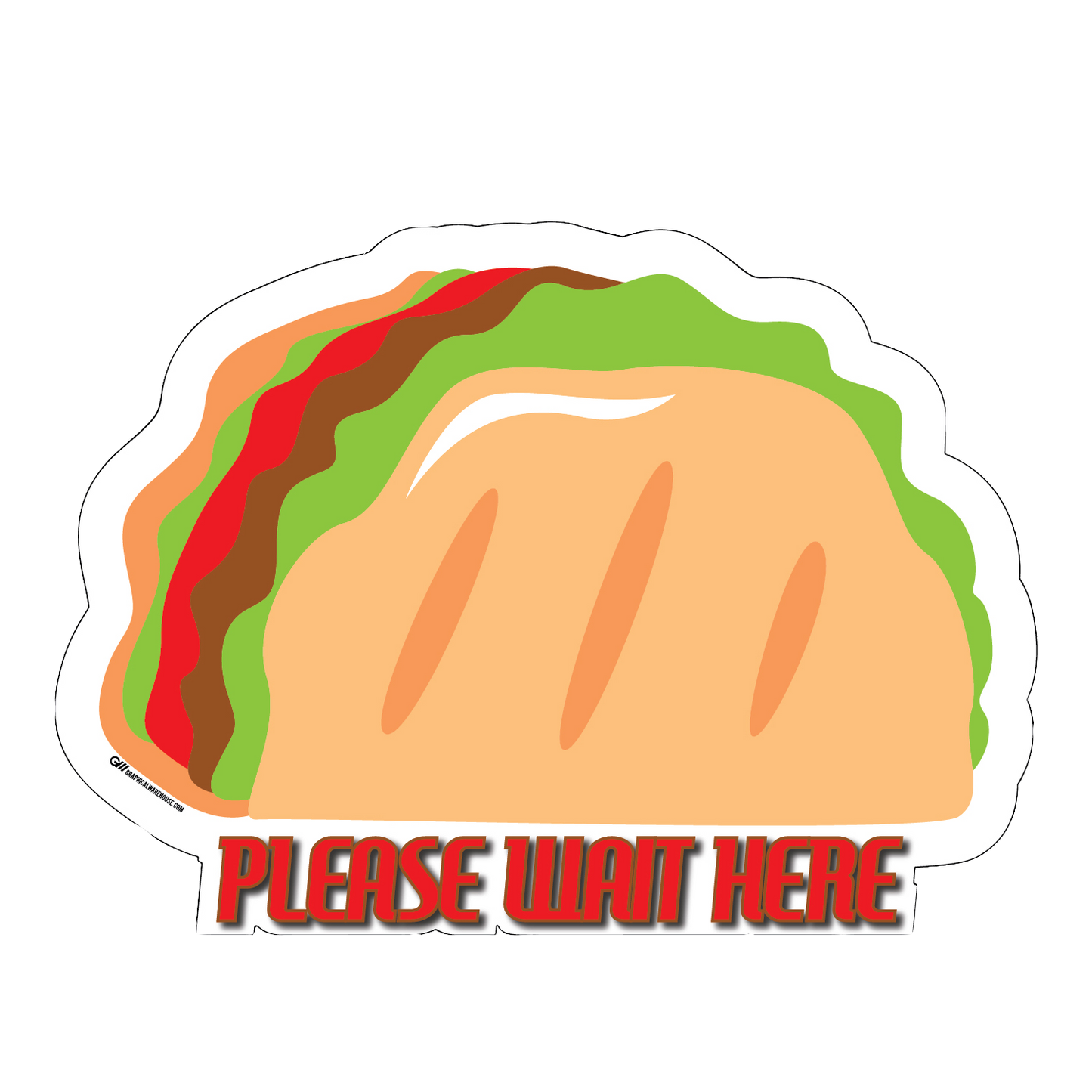 Food Themed Social Distancing Floor Place Marker- Durable Matte Laminated Vinyl Floor Sign, Pack of 10- Various Styles Available