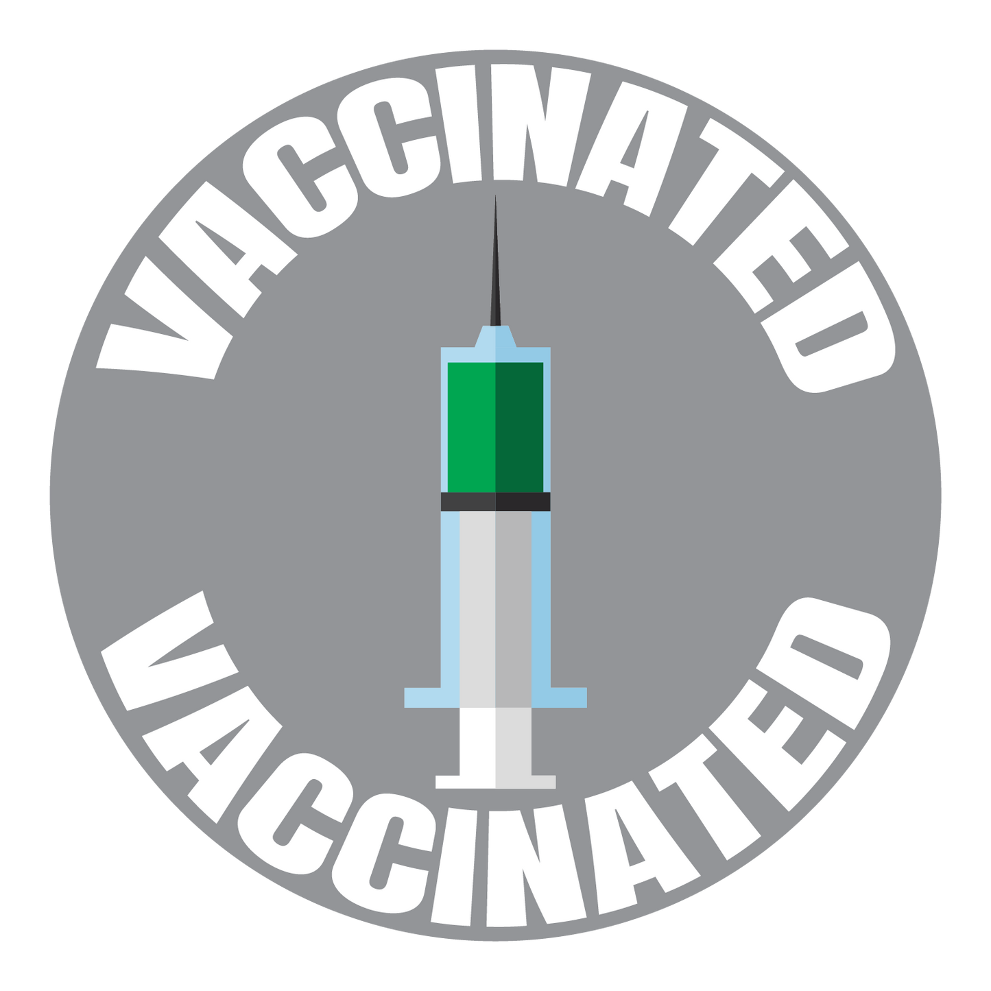 "Vaccinated" Adhesive Durable Vinyl Sticker Pack- 1x1”