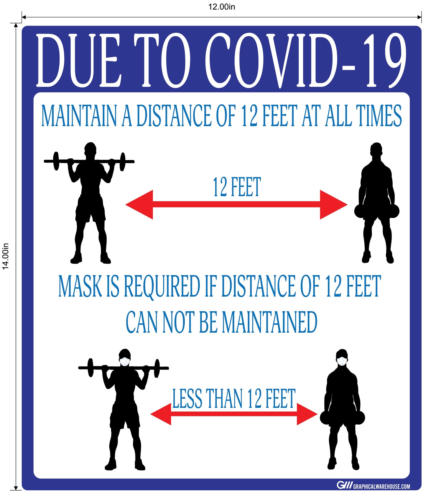 "Social Distancing" Gym, Adhesive Durable Vinyl Decal- Various Sizes/Colors Available