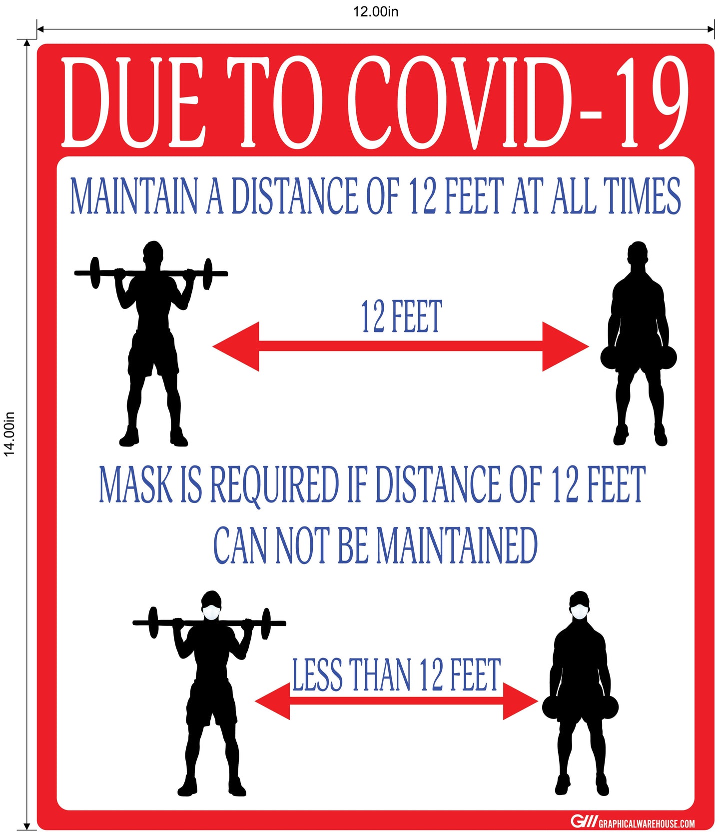"Social Distancing" Gym, Adhesive Durable Vinyl Decal- Various Sizes/Colors Available