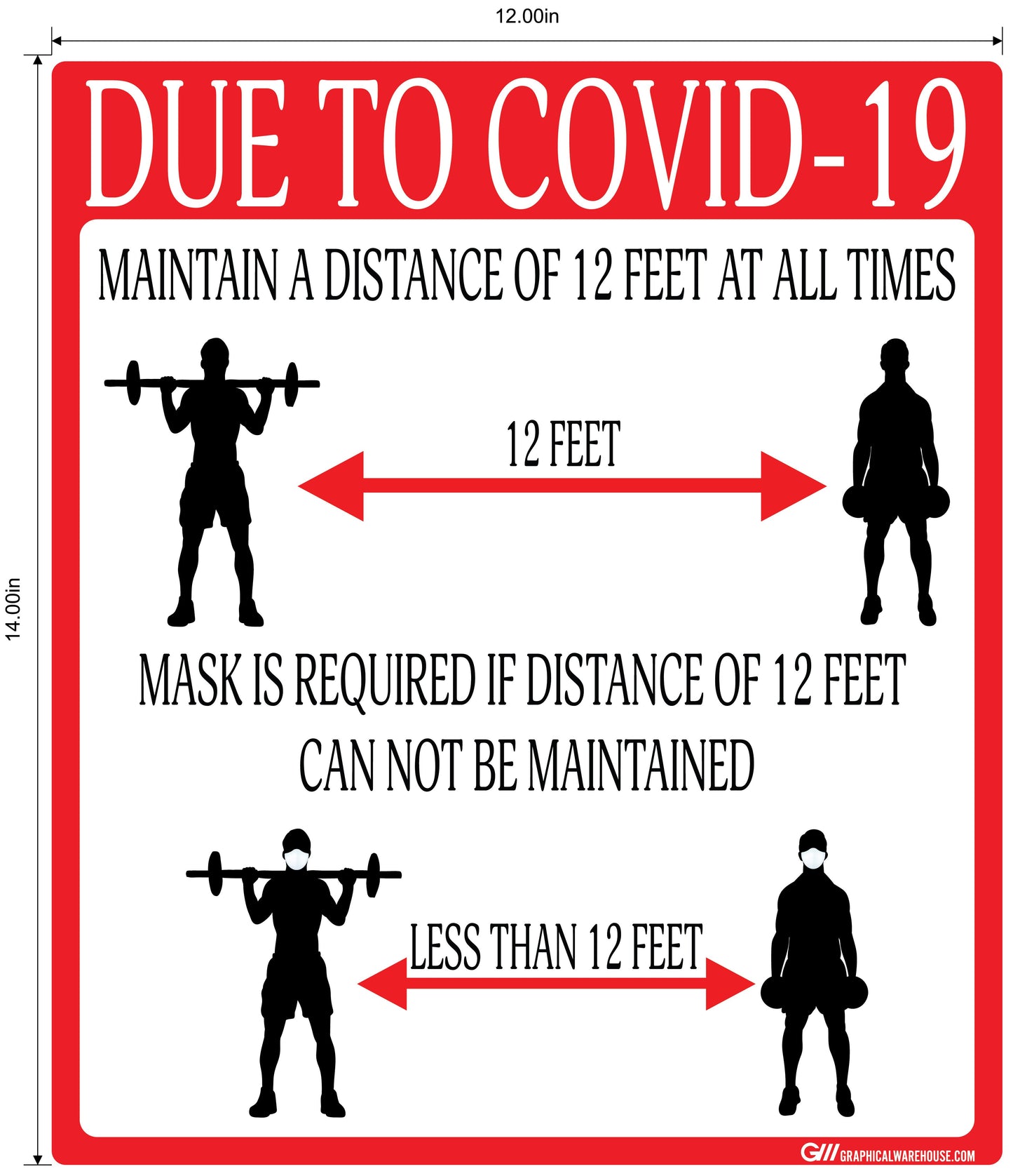 "Social Distancing" Gym, Adhesive Durable Vinyl Decal- Various Sizes/Colors Available