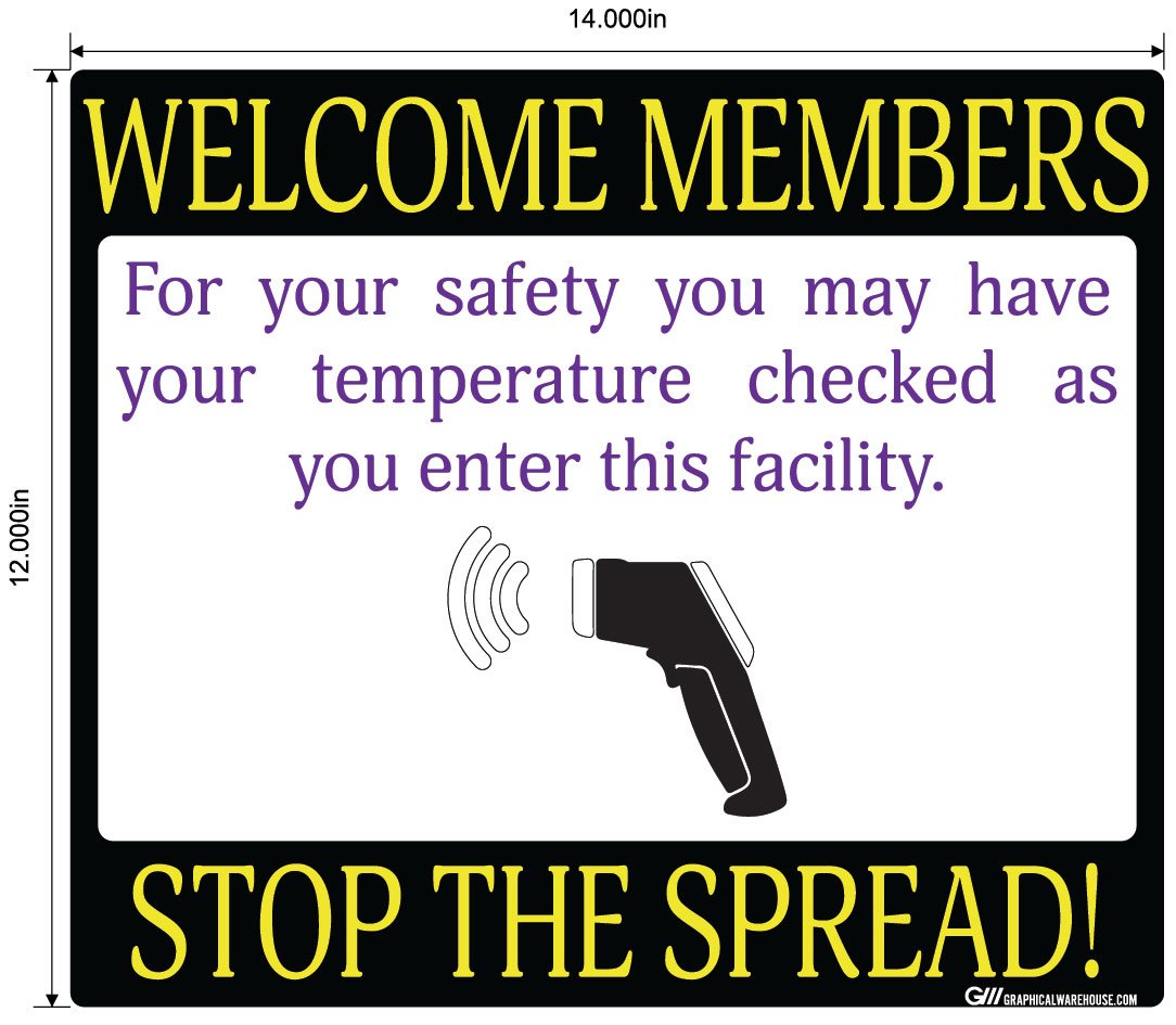 "Stop the Spread" Temperature Check, Adhesive Durable Vinyl Decal- Various Sizes/Colors Available