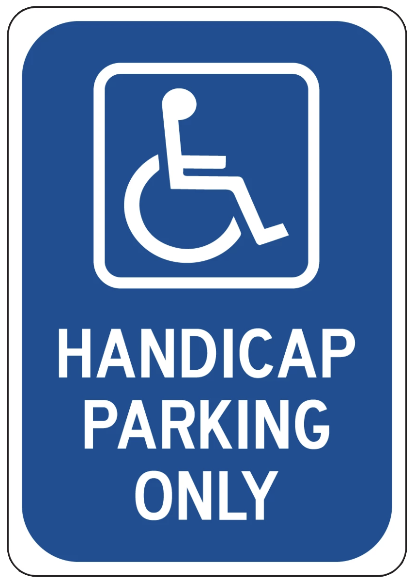 "Handicap Parking Only" Reflective Polystyrene Sign