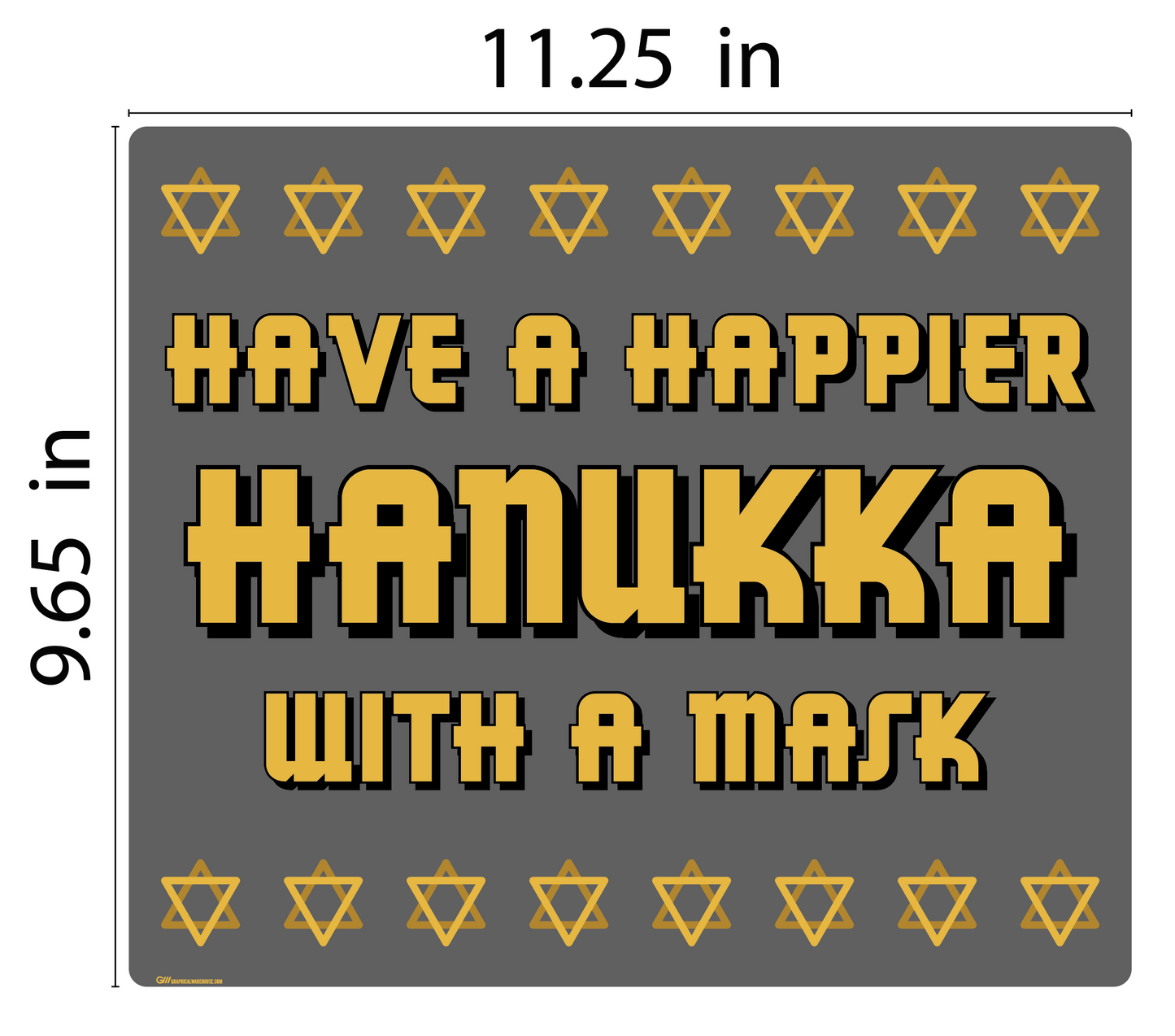"Have a Happier Hanukkah with a Mask" Adhesive Durable Vinyl Decal- Various Sizes Available
