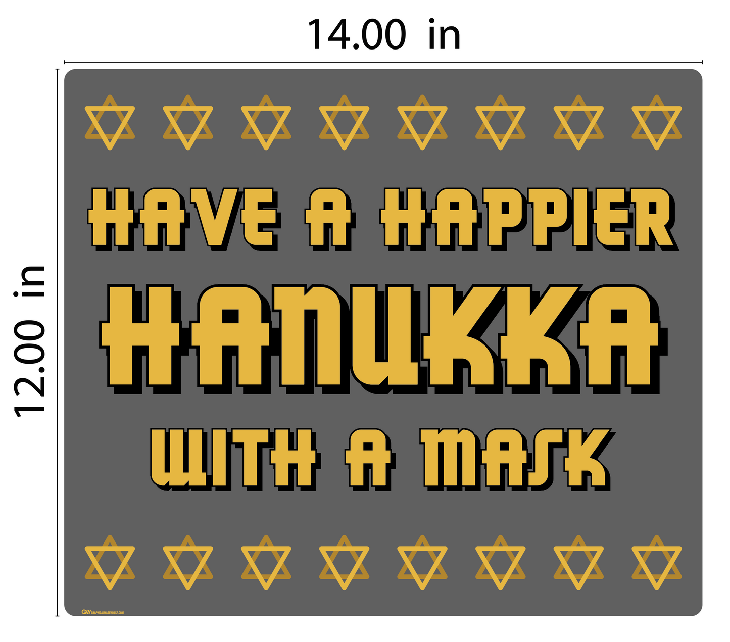"Have a Happier Hanukkah with a Mask" Adhesive Durable Vinyl Decal- Various Sizes Available