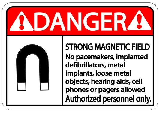 Danger "Strong Magnetic Field, Authorized Personnel Only" Durable Matte Laminated Vinyl Floor Sign- Various Sizes Available