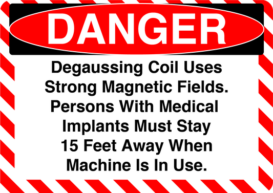 Danger "Strong Magnetic Fields" Durable Matte Laminated Vinyl Floor Sign- Various Sizes Available