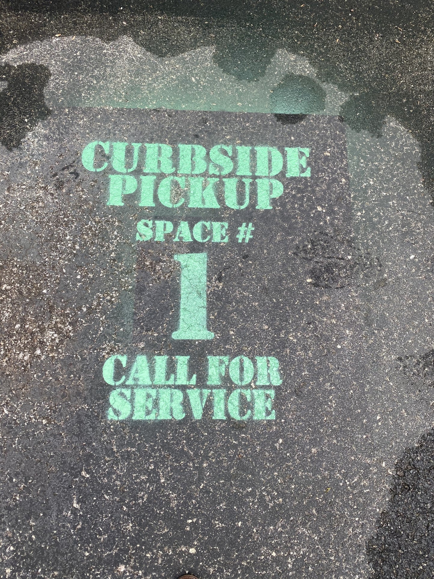 “Curbside Pickup, Call for Service” Durable Pavement Stencil