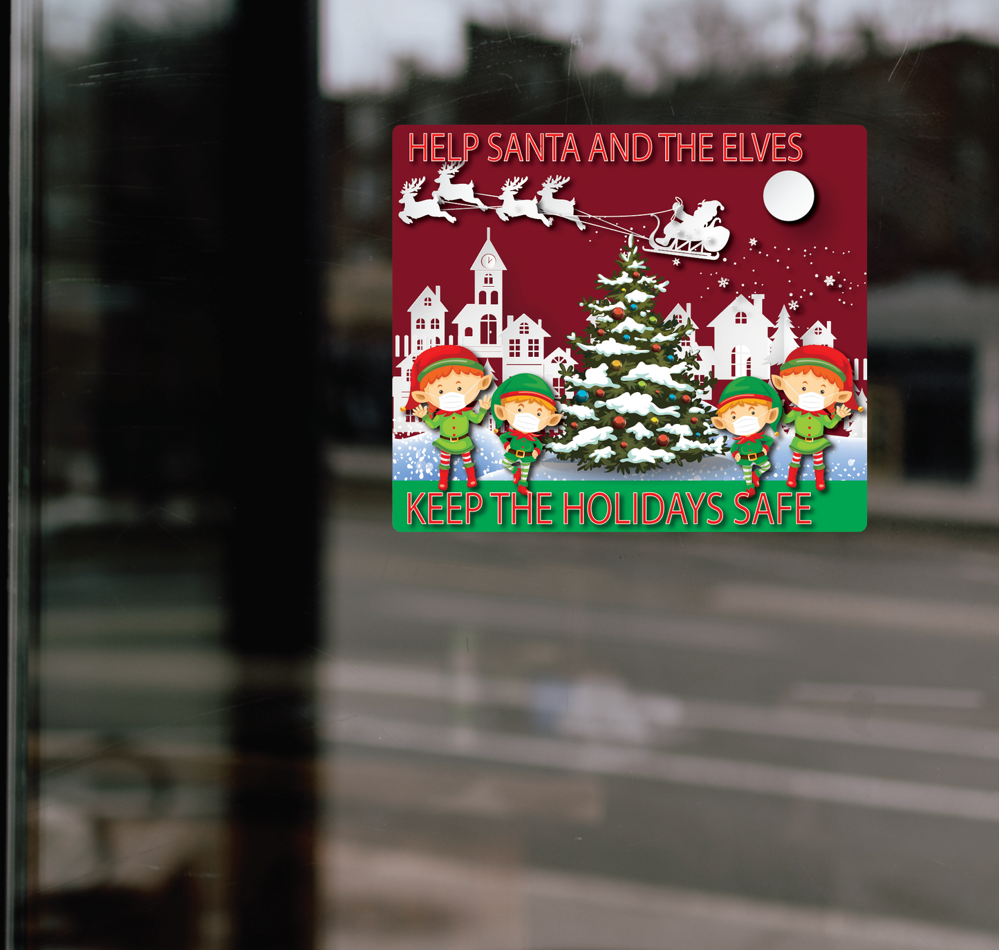 "Keep Santa, Elves, and the Holidays Safe" Adhesive Durable Vinyl Decal- Various Sizes Available