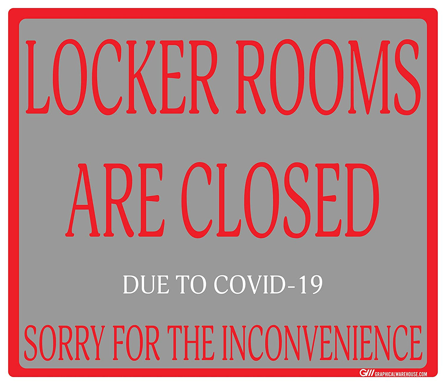 "Locker Rooms are Closed" Gym, Adhesive Durable Vinyl Decal- Various Sizes/Colors Available