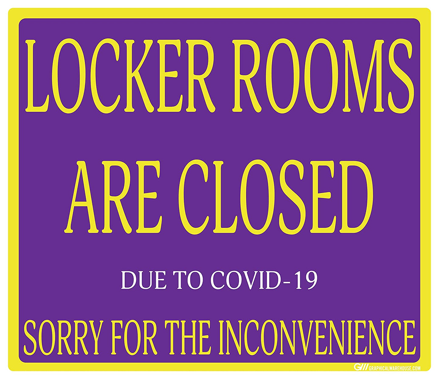 "Locker Rooms are Closed" Gym, Adhesive Durable Vinyl Decal- Various Sizes/Colors Available