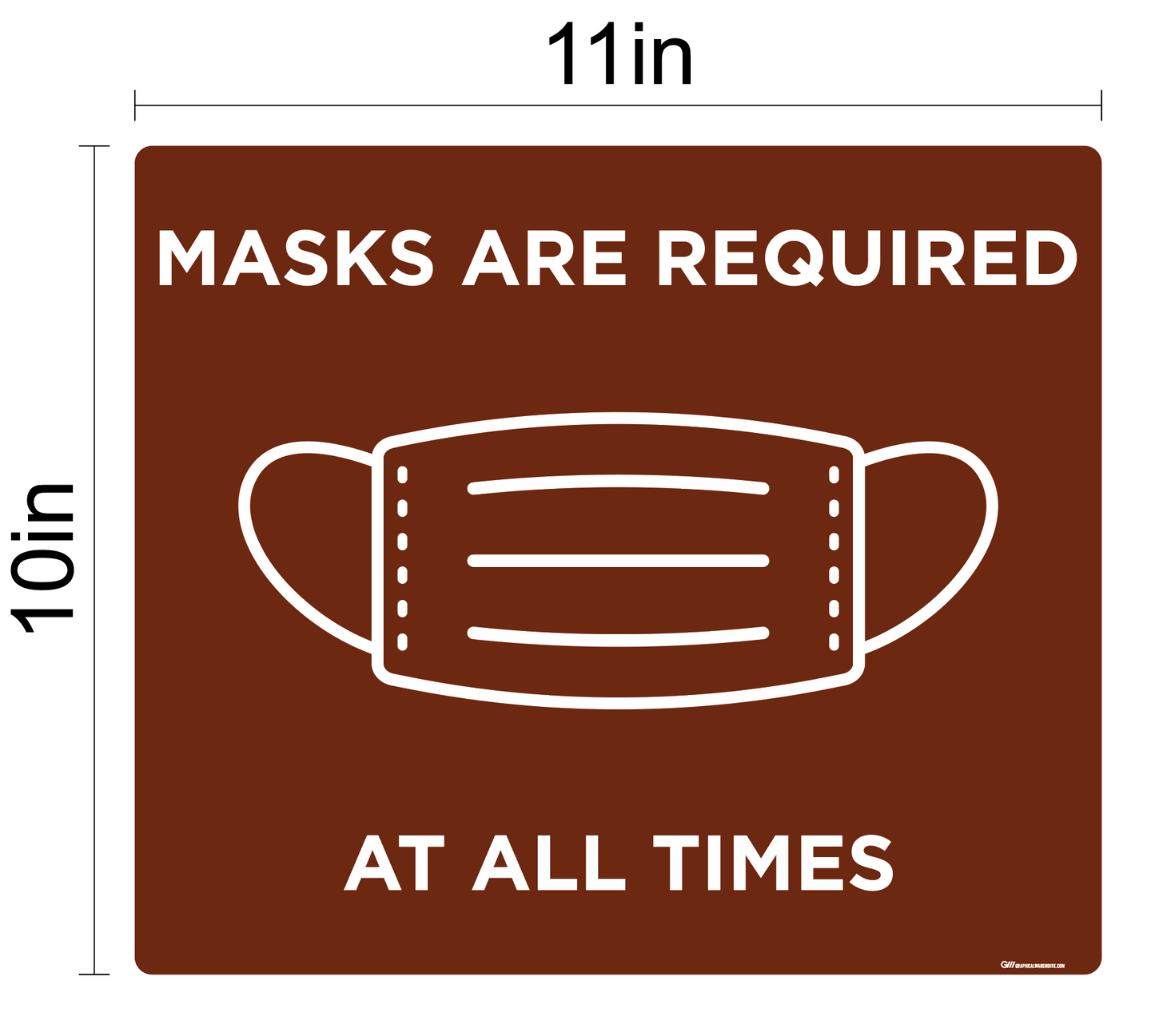 "Mask Required at all Times" Adhesive Durable Vinyl Decal- Various Sizes/Colors Available